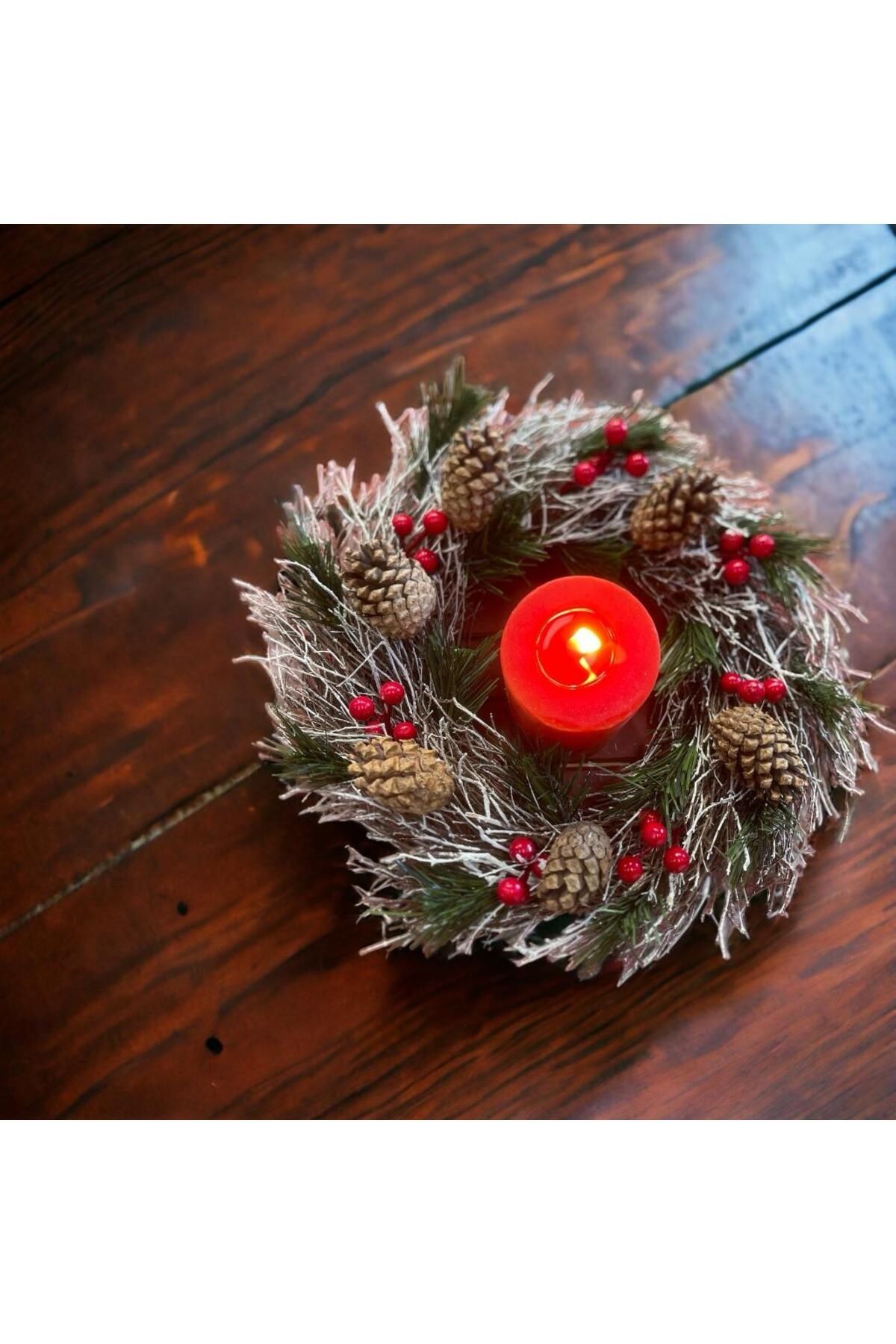 NEW YEAR'S NEW WREATH CANDLESTICK 30CM - HOBBY ENTERTAINMENT NATURAL DECORATION SHOCKED NATURAL PRODUCT