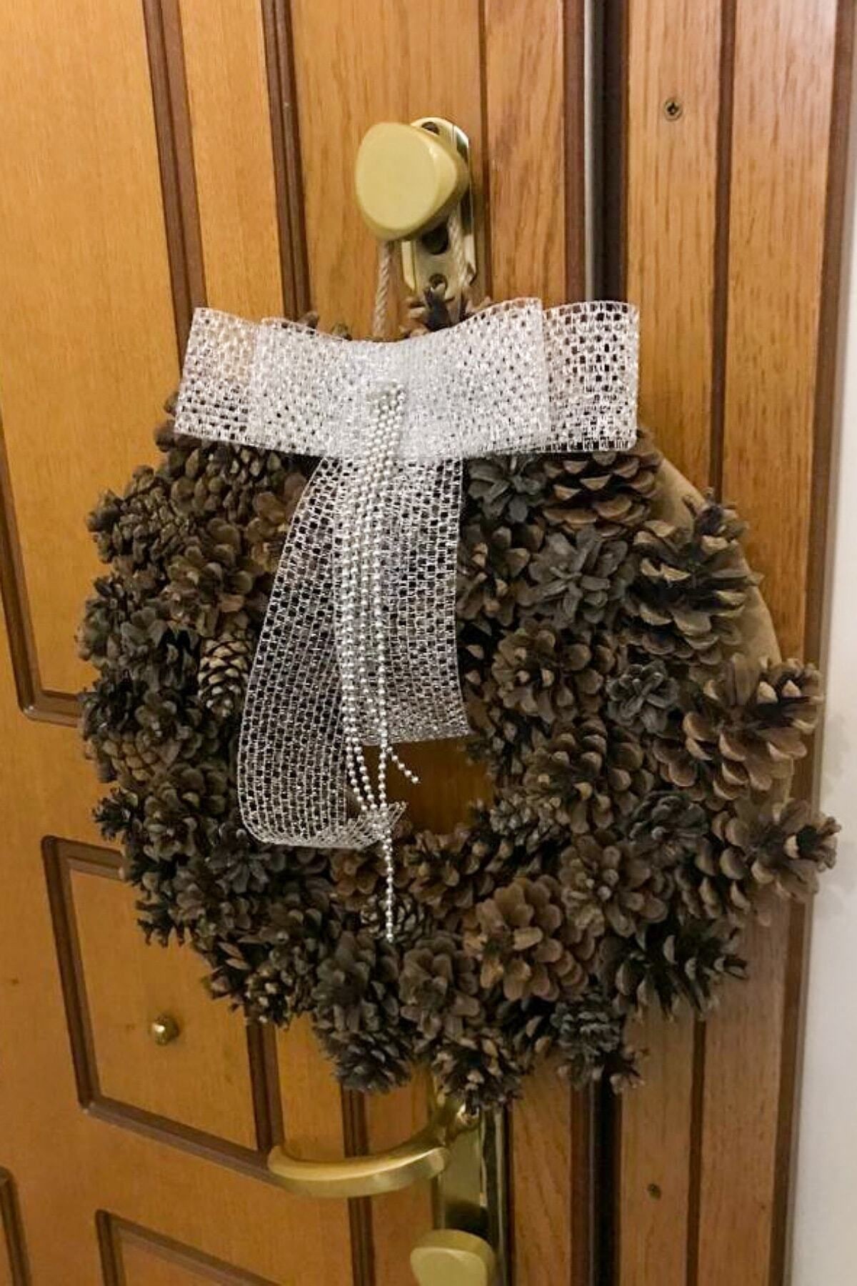 Decorative Pinecone Wreath Door Ornament Kp5 35cmx35cm