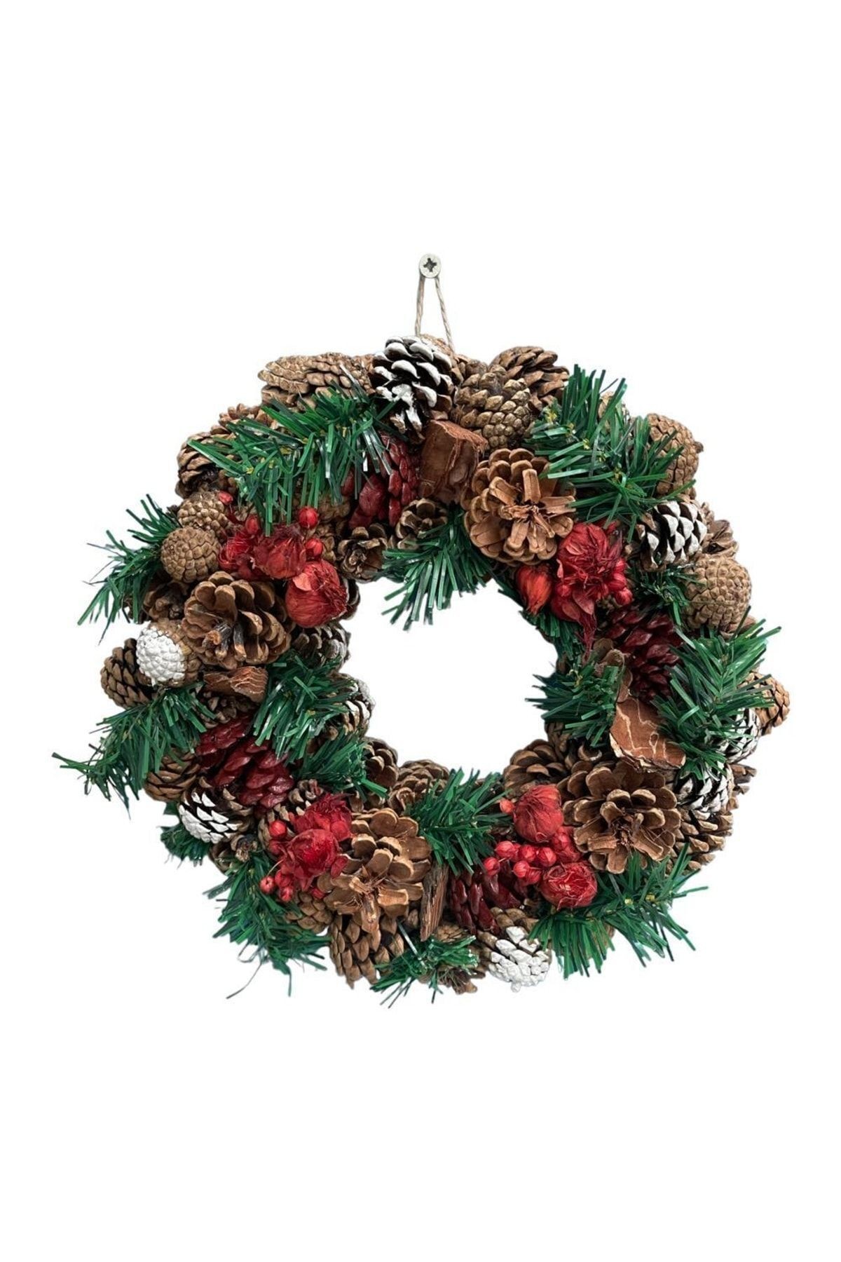 New Year's Special Natural Frosted Wreath Door Ornament 30cm, Wall Decoration, Gift