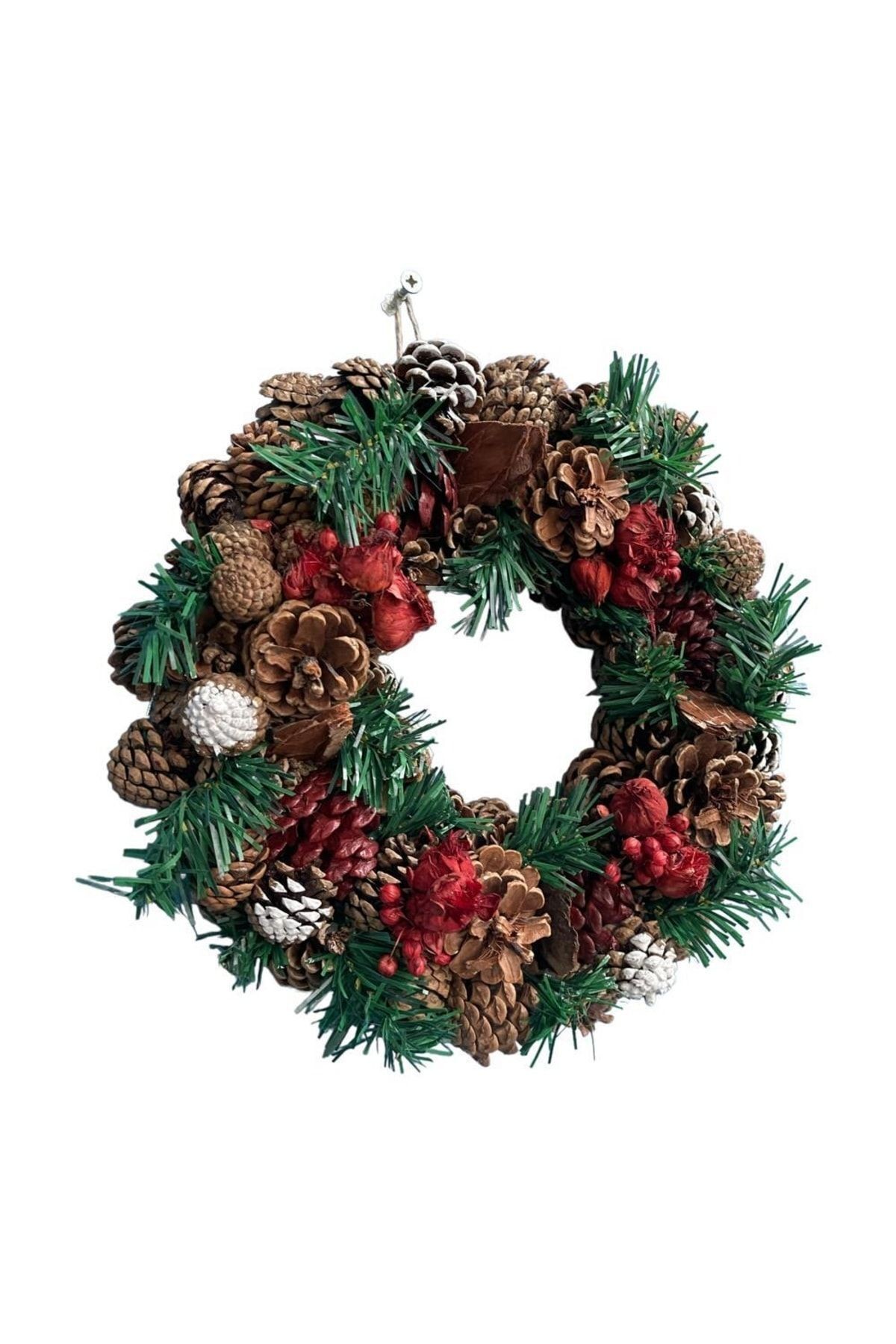 New Year's Special Natural Frosted Wreath Door Ornament 30cm, Wall Decoration, Gift