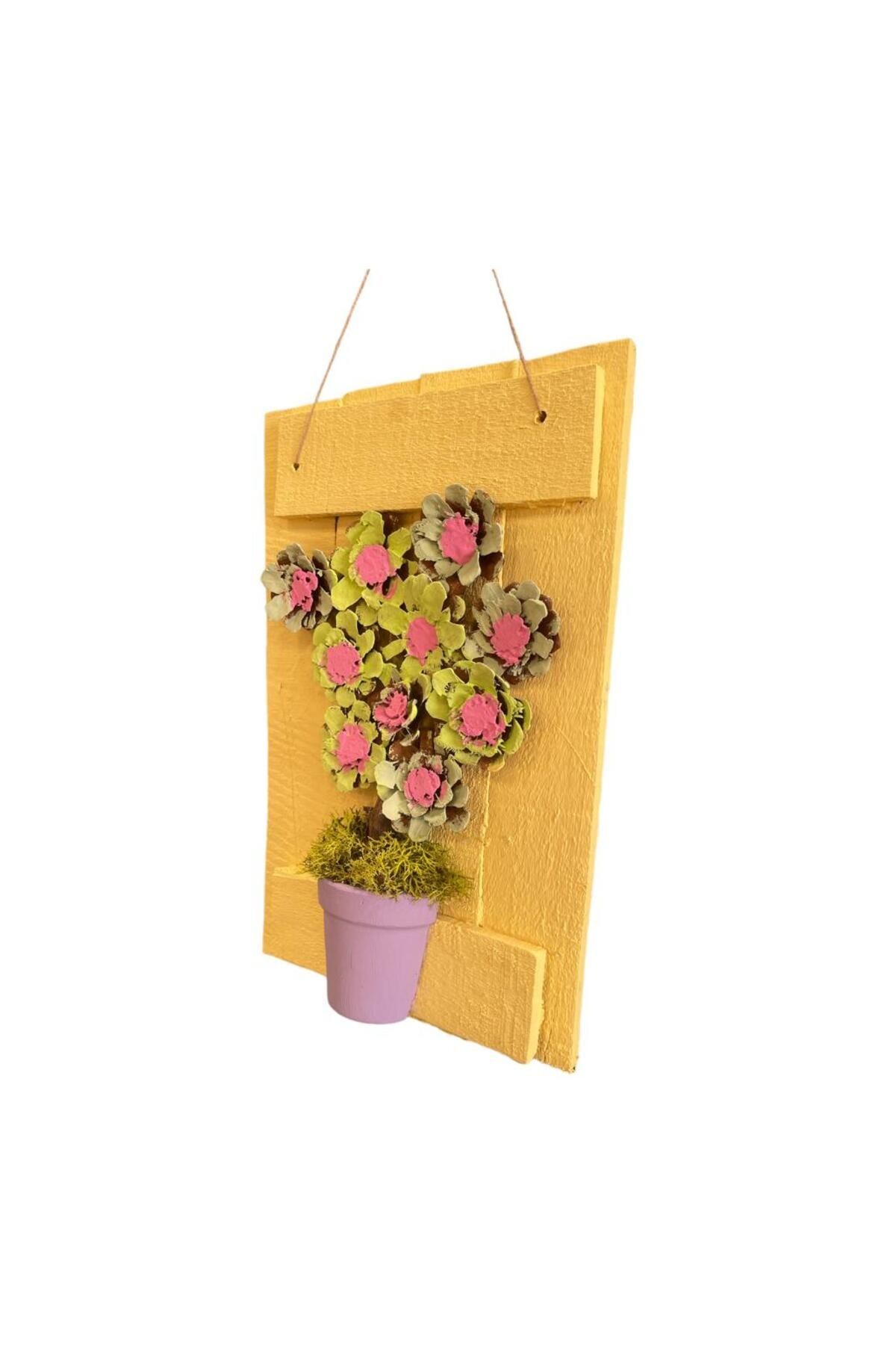 DECORATIVE NATURAL WOODEN TABLE 40 CM - PONE FLOWER - NEW YEAR-CHRISTMAS PARTY ENTERTAINMENT DOOR WALL DESKTOP