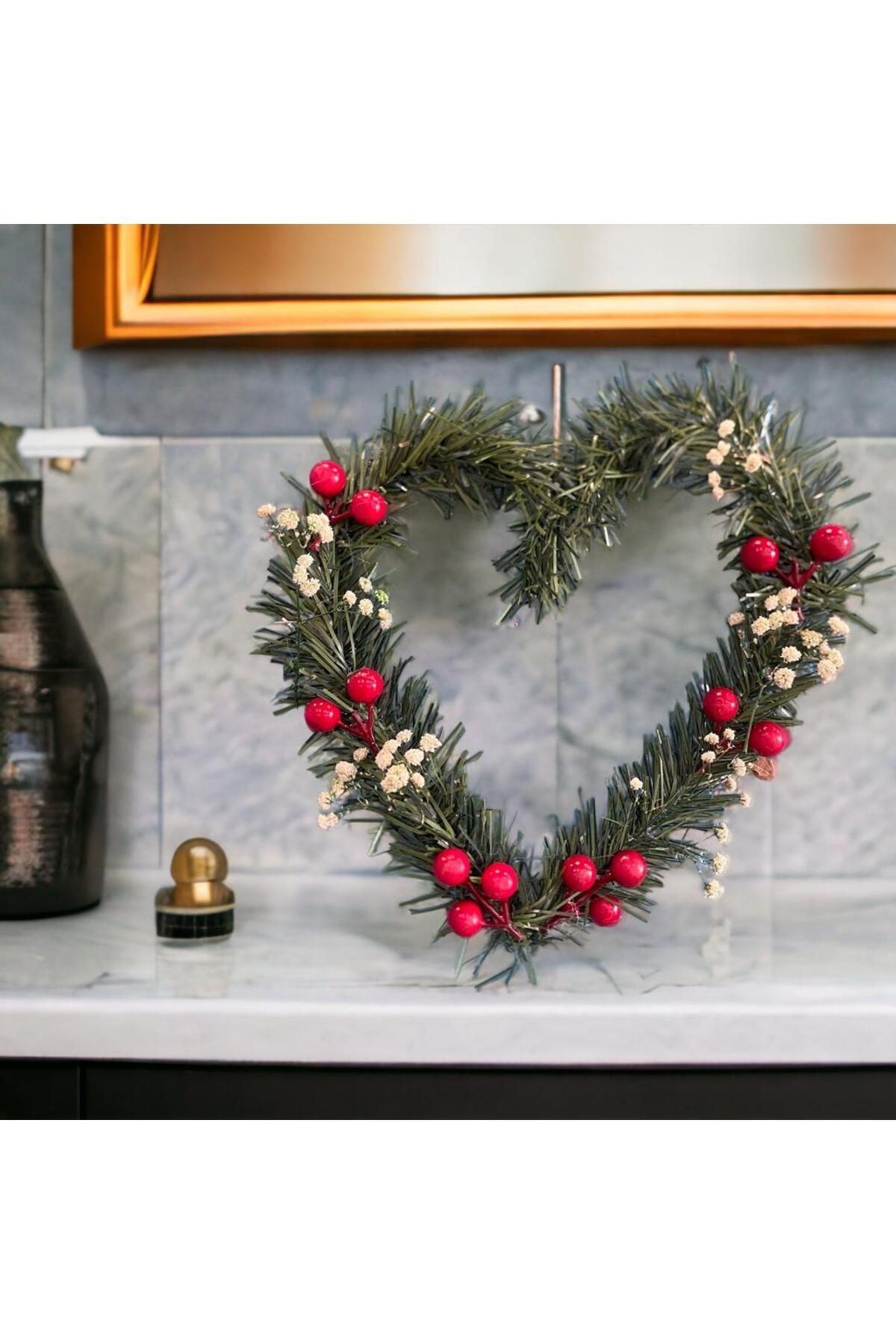 Herz-Türschmuck, Wanddekoration Neujahr – Valentinstag – Geschenk – Naturschock, handgefertigt