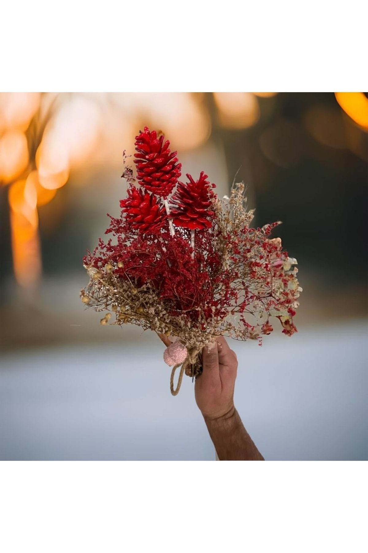 Şoklanmış Doğal Kırmızı Buket Sevgililer Günü Özel - Hediyelik Demet Lovely Valentines Day