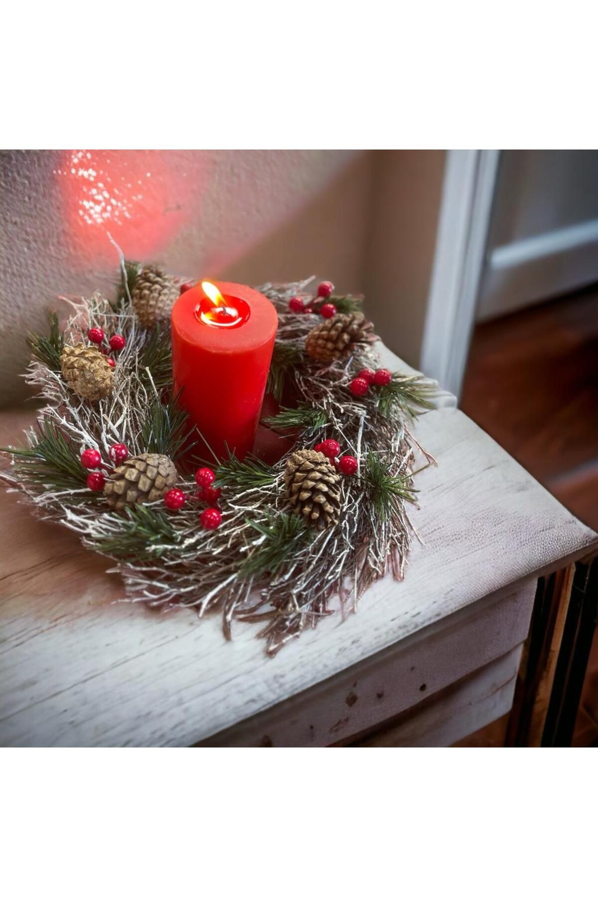 NEW YEAR'S NEW WREATH CANDLESTICK 30CM - HOBBY ENTERTAINMENT NATURAL DECORATION SHOCKED NATURAL PRODUCT