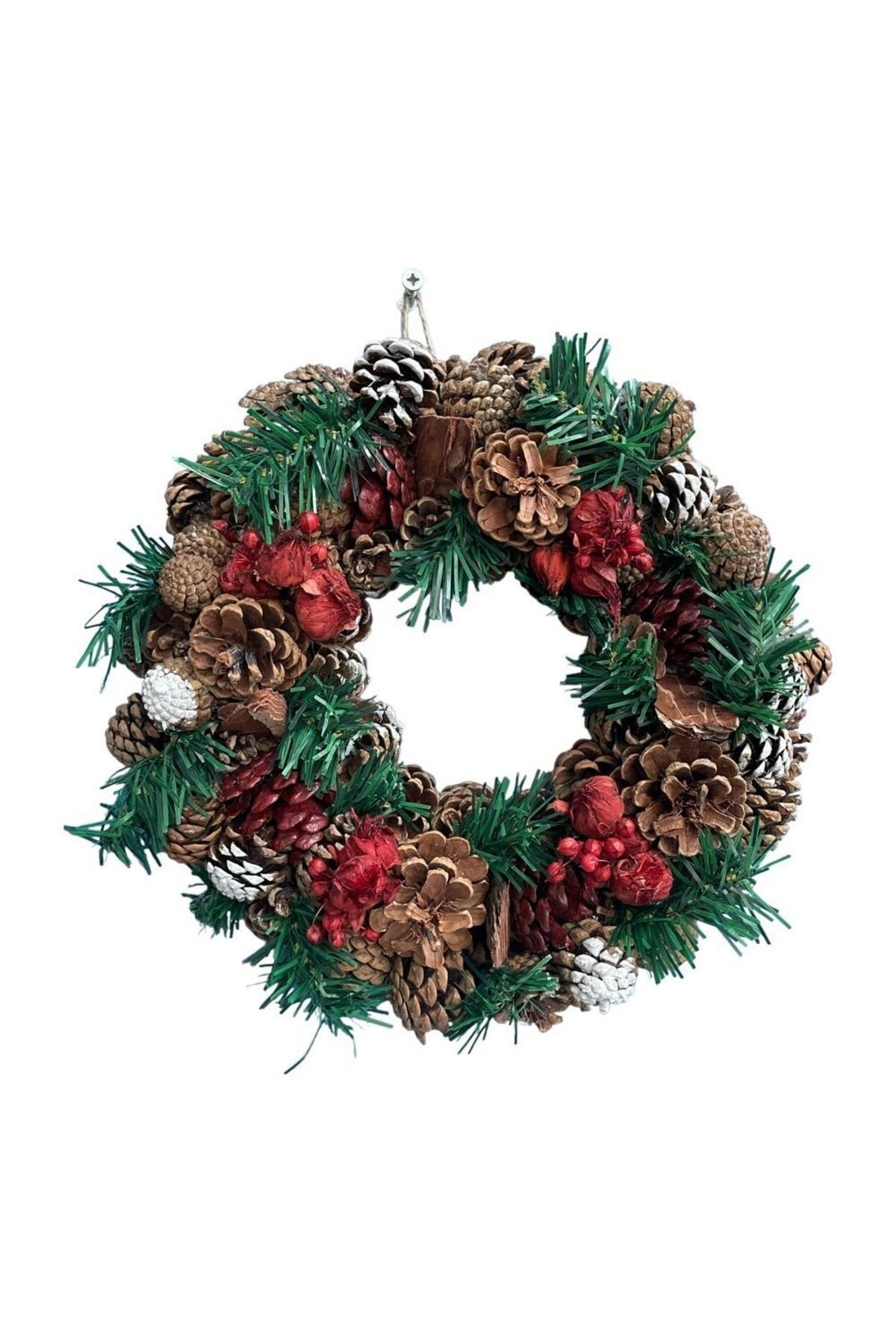 New Year's Special Natural Frosted Wreath Door Ornament 30cm, Wall Decoration, Gift