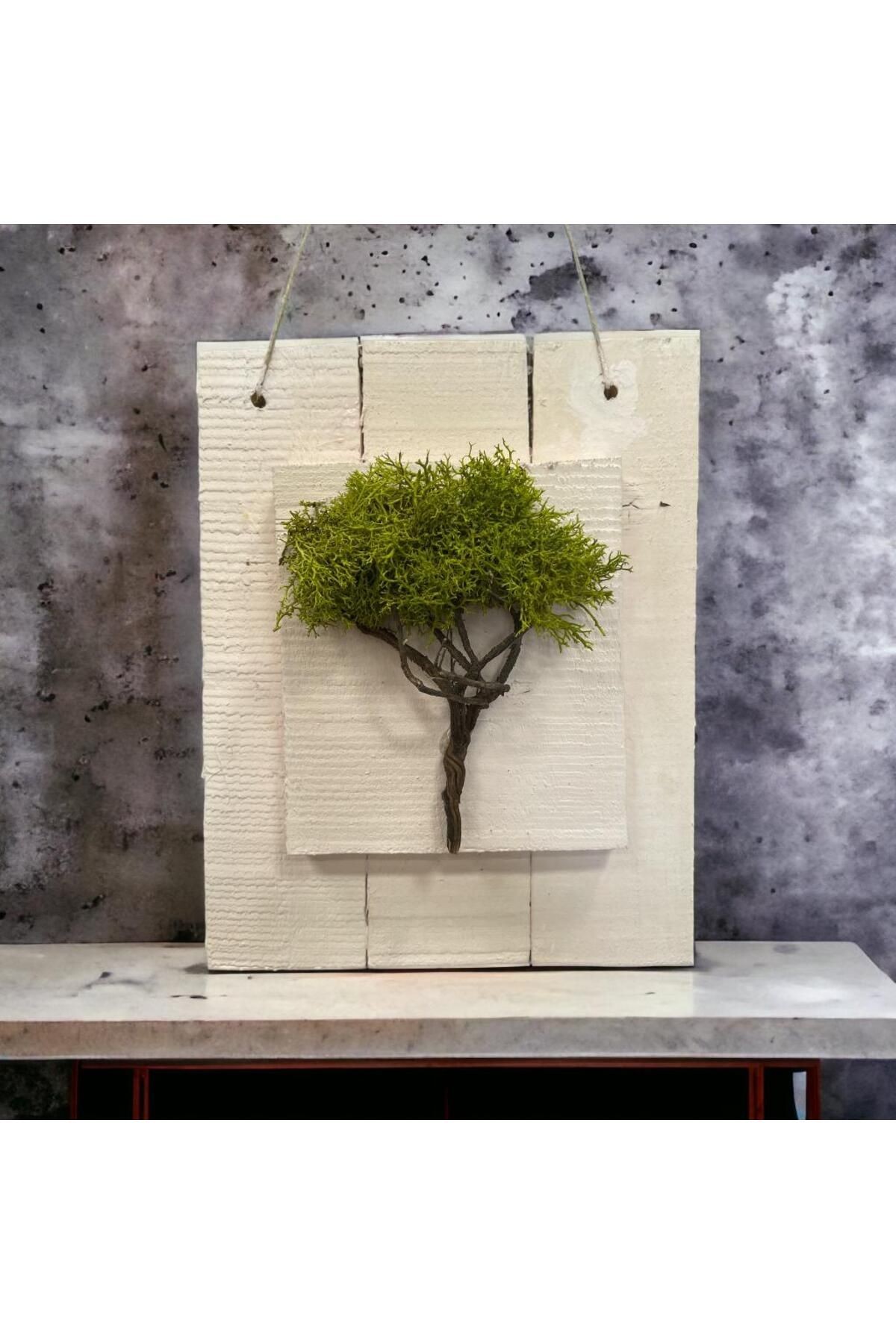 Door Ornament Wall Decoration Natural Freezing Moss Wood Painting 25x40cm(h) - Hobby Entertainment Gift New Year