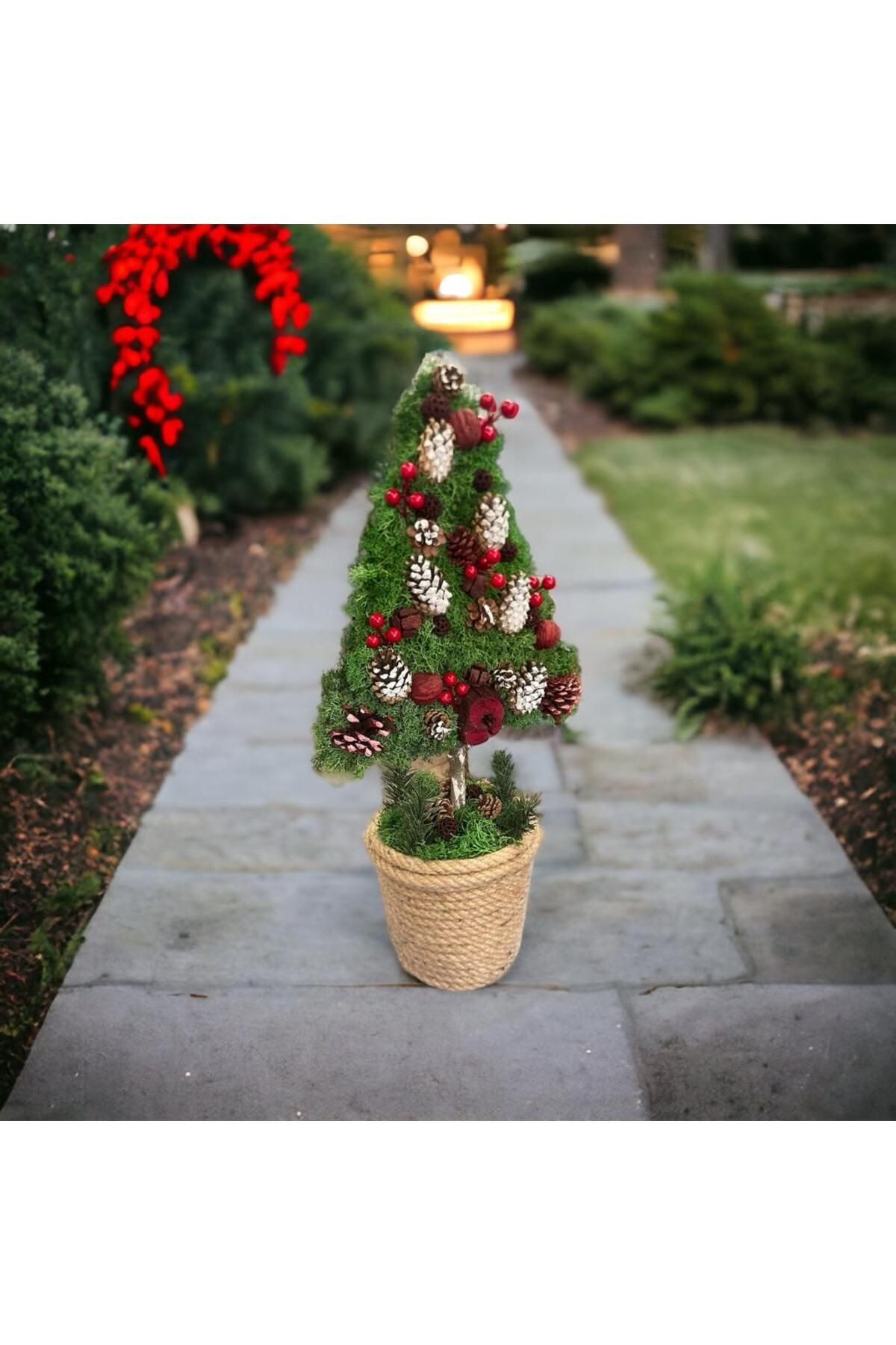 SHOCKED NATURAL CHRISTMAS TREE - WICKER POT - HOME DECO - HOME DECORATION HANDMADE