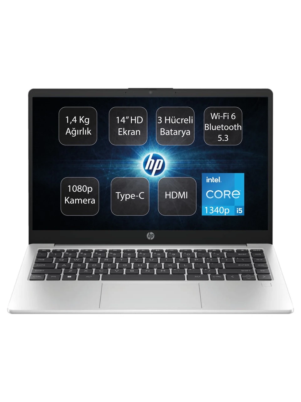 HP 240 G10 Intel Core I5 1340P 16 GB 512 GB SSD 14" Hd Freedos Taşınabilir Bilgisayar 8A555EA