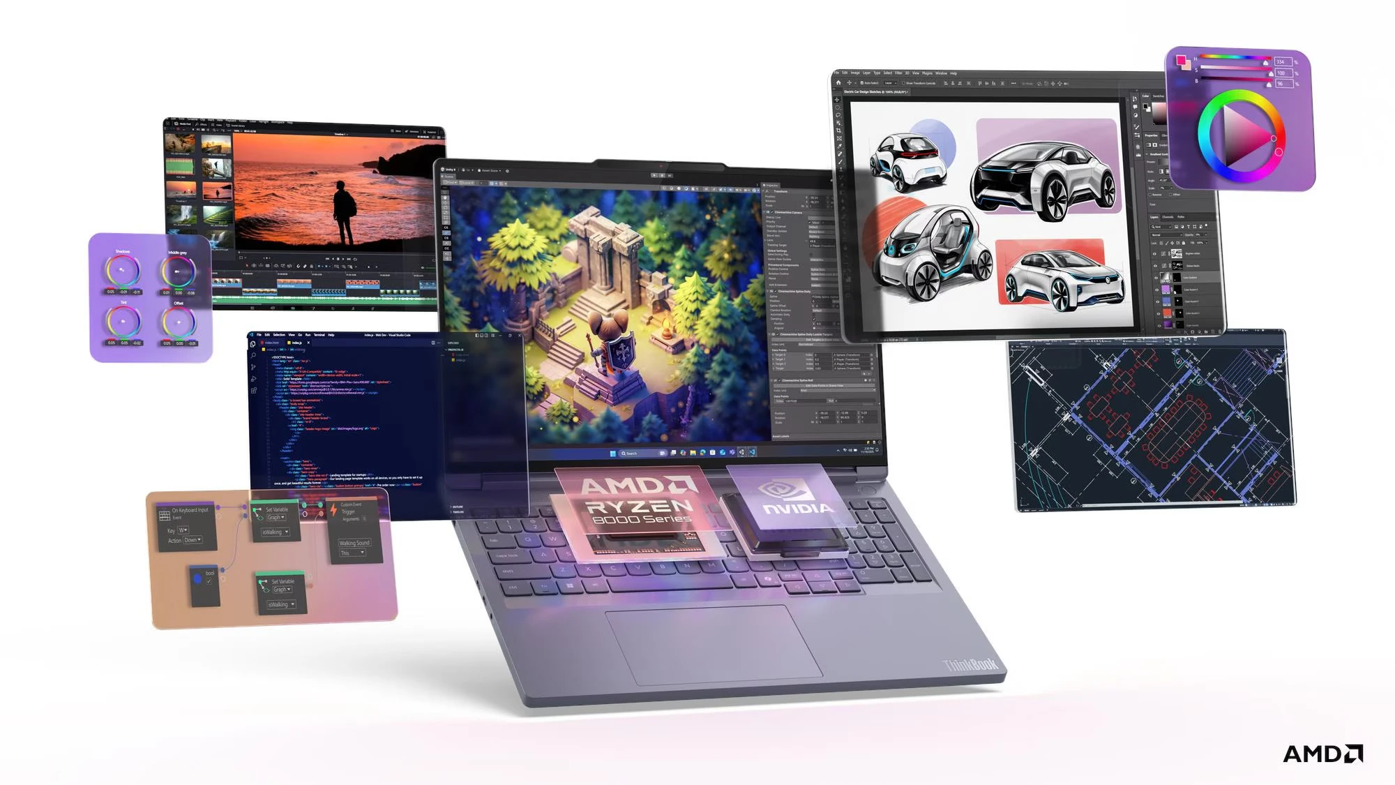 Lenovo ThinkBook 16p G16 ADR AMD Ryzen™ 9 8940HX 32GB 512GB SSD  8GB GDDR7 NVIDIA® GeForce RTX™ 5060 16" WQXGA 500Nits 240 Hz G-Sync EyeSafe FreeDOS Taşınabilir Bilgisayar 21U00014TX