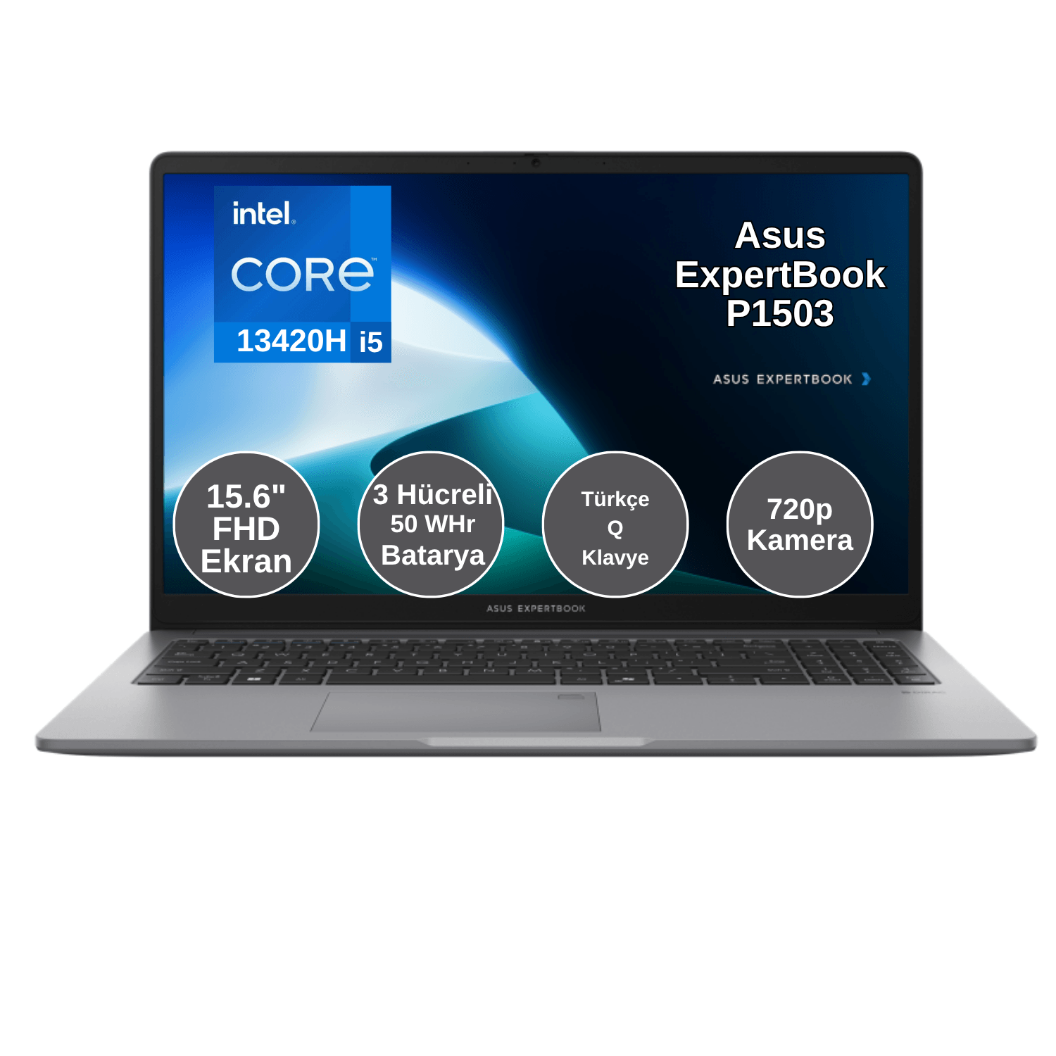 Asus ExpertBook P1503CVA-I58512G0D Intel Core i5 12340H 8GB RAM 512GB SSD 15.6" FHD FreeDOS Taşınabilir Bilgisayar