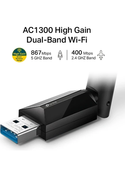 TP-Link Archer T3U Nano AC1300 Dual Band Wi-Fi USB Adaptör