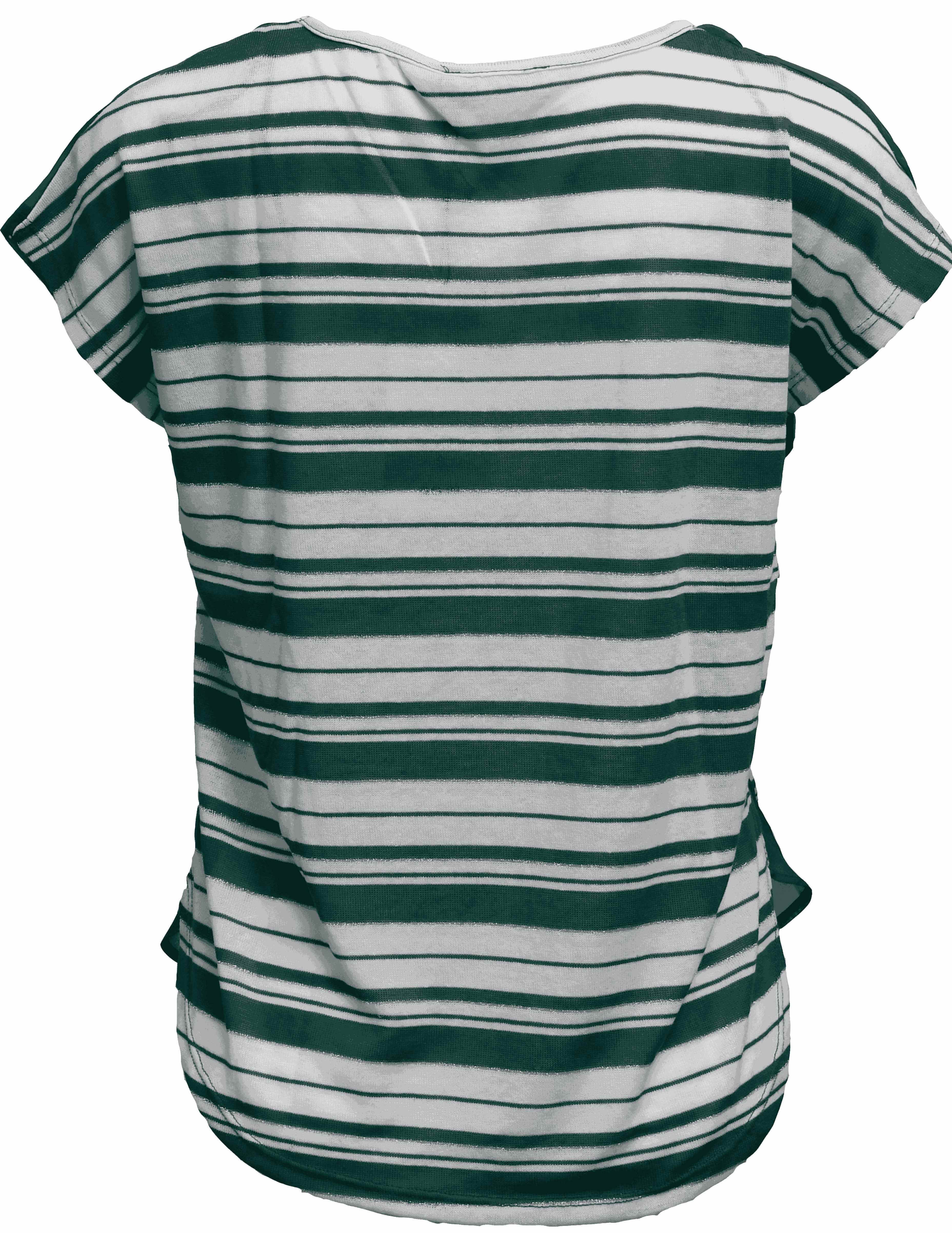 ER-005 Woman Grey & White Striped Wide Fit Blouse
