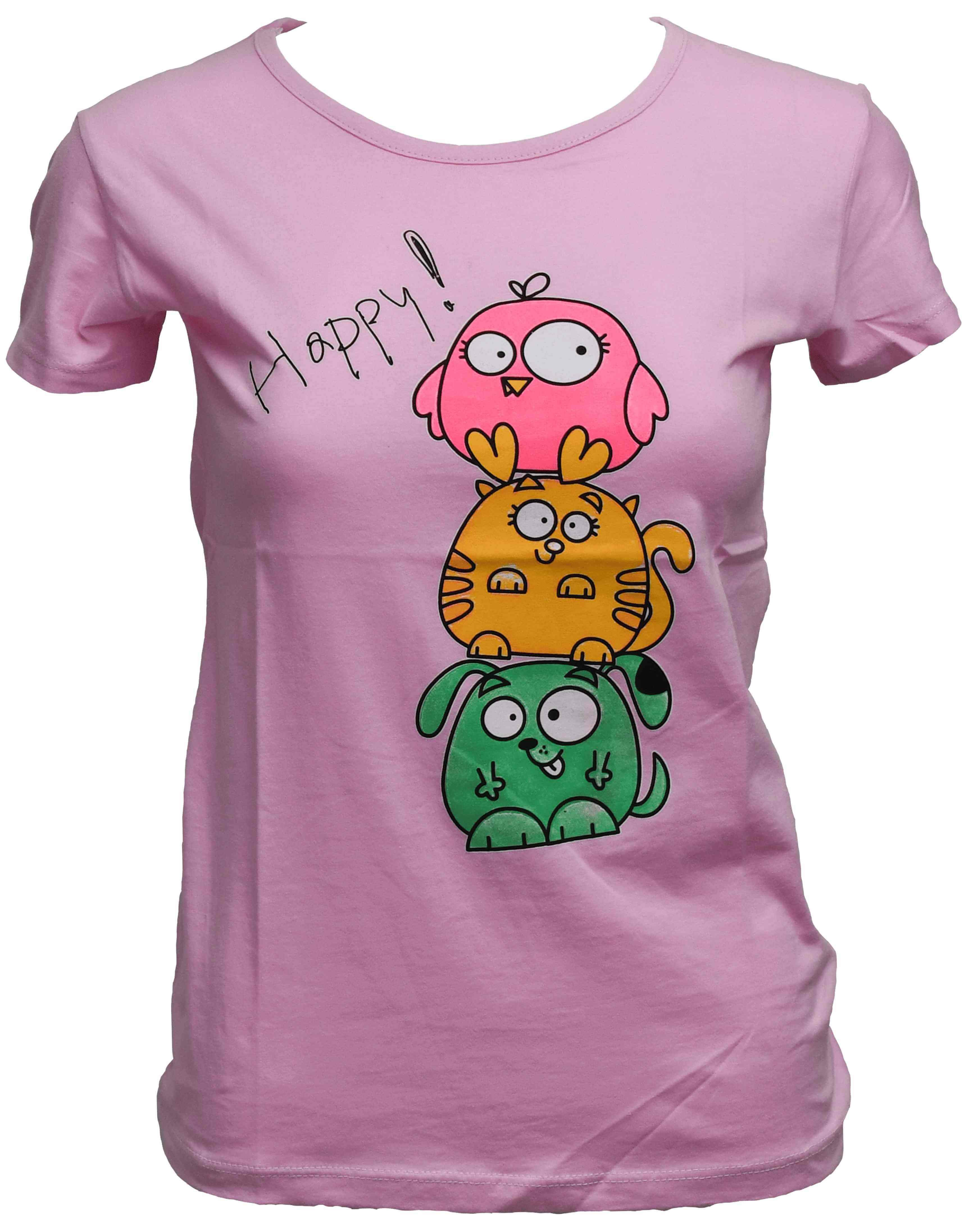 ER-013 Woman Pink Slim Fit  T-Shirt