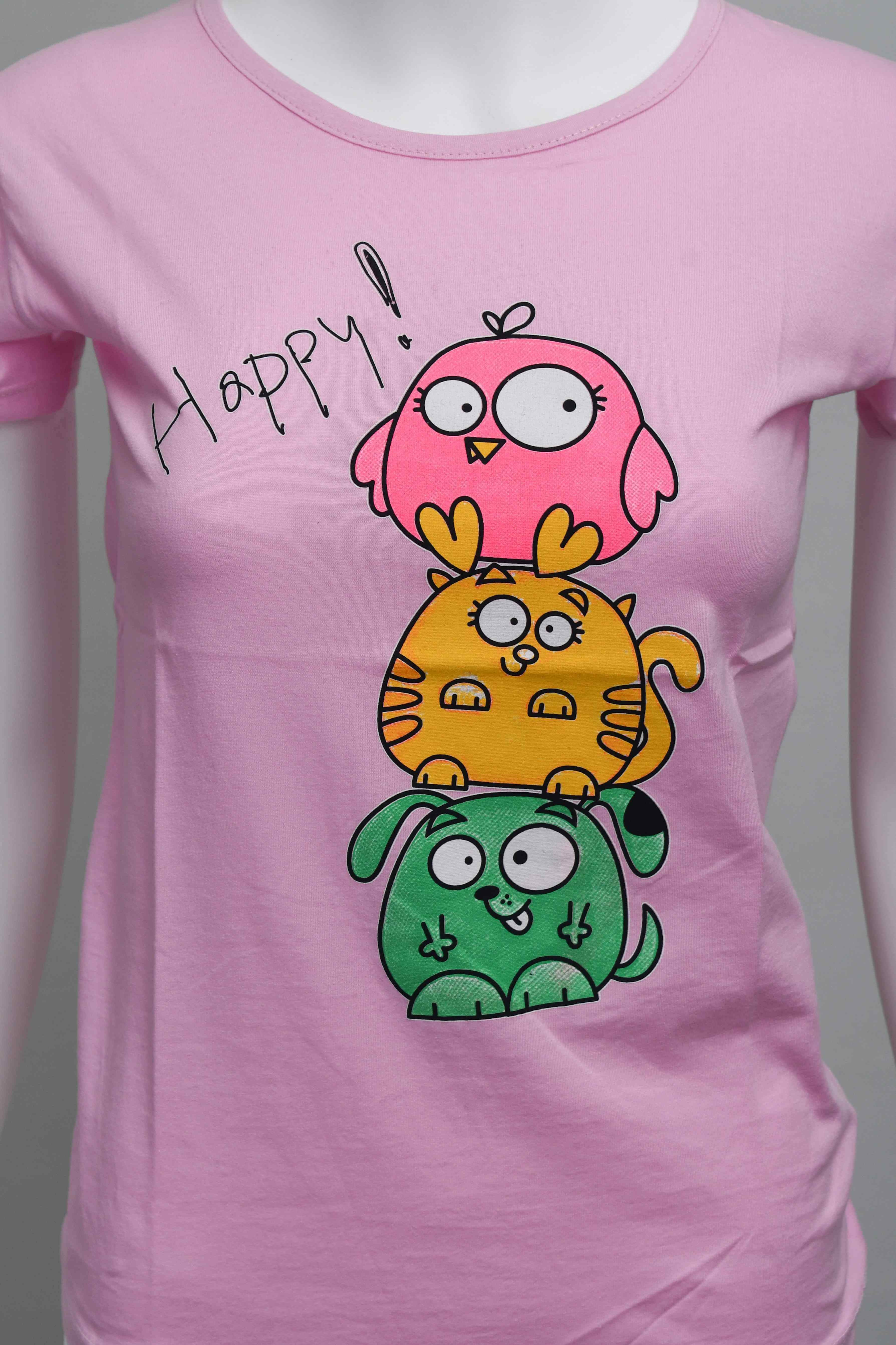 ER-013 Woman Pink Slim Fit  T-Shirt