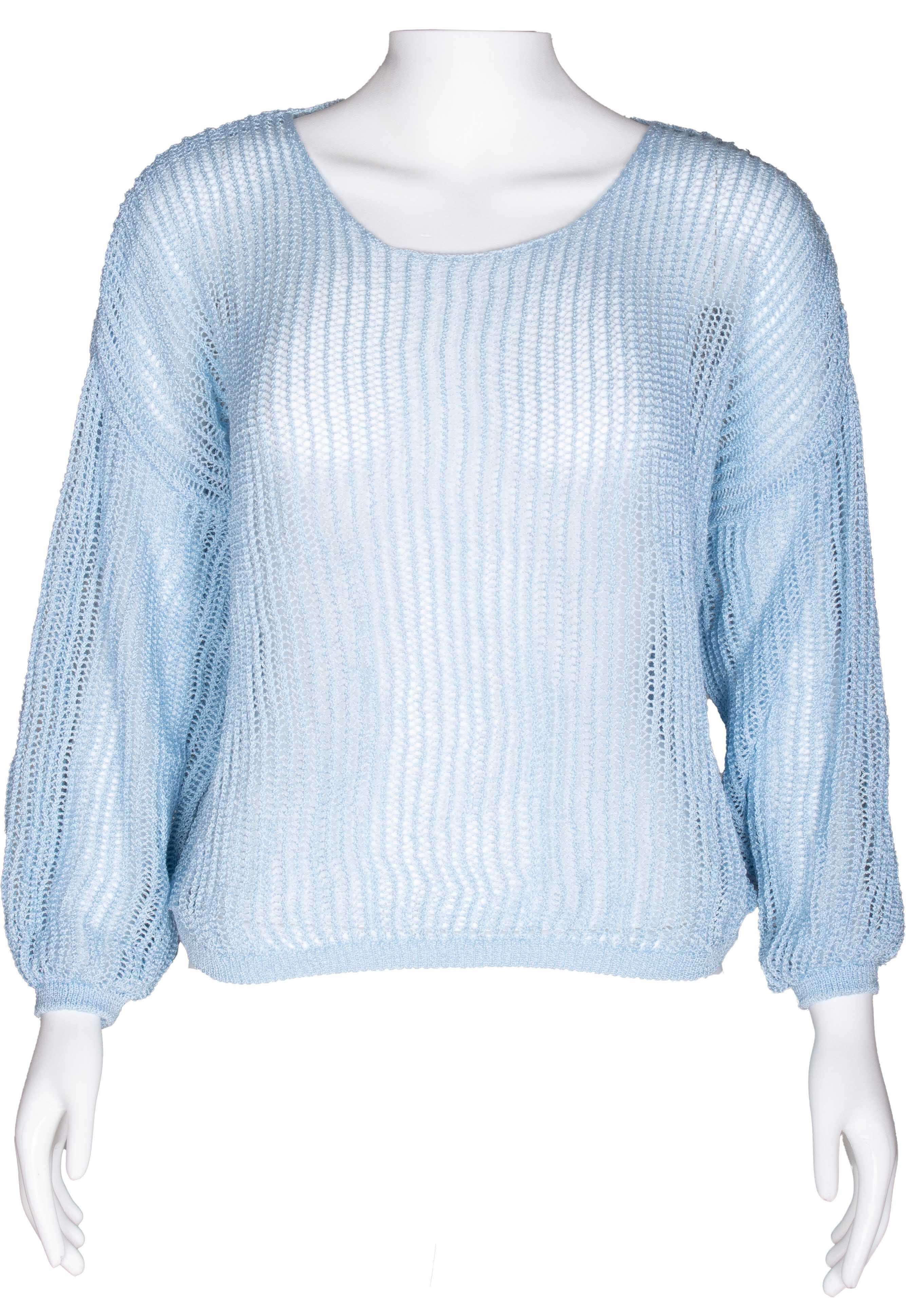 RM-054 Woman Baby Blue Mesh Sweater