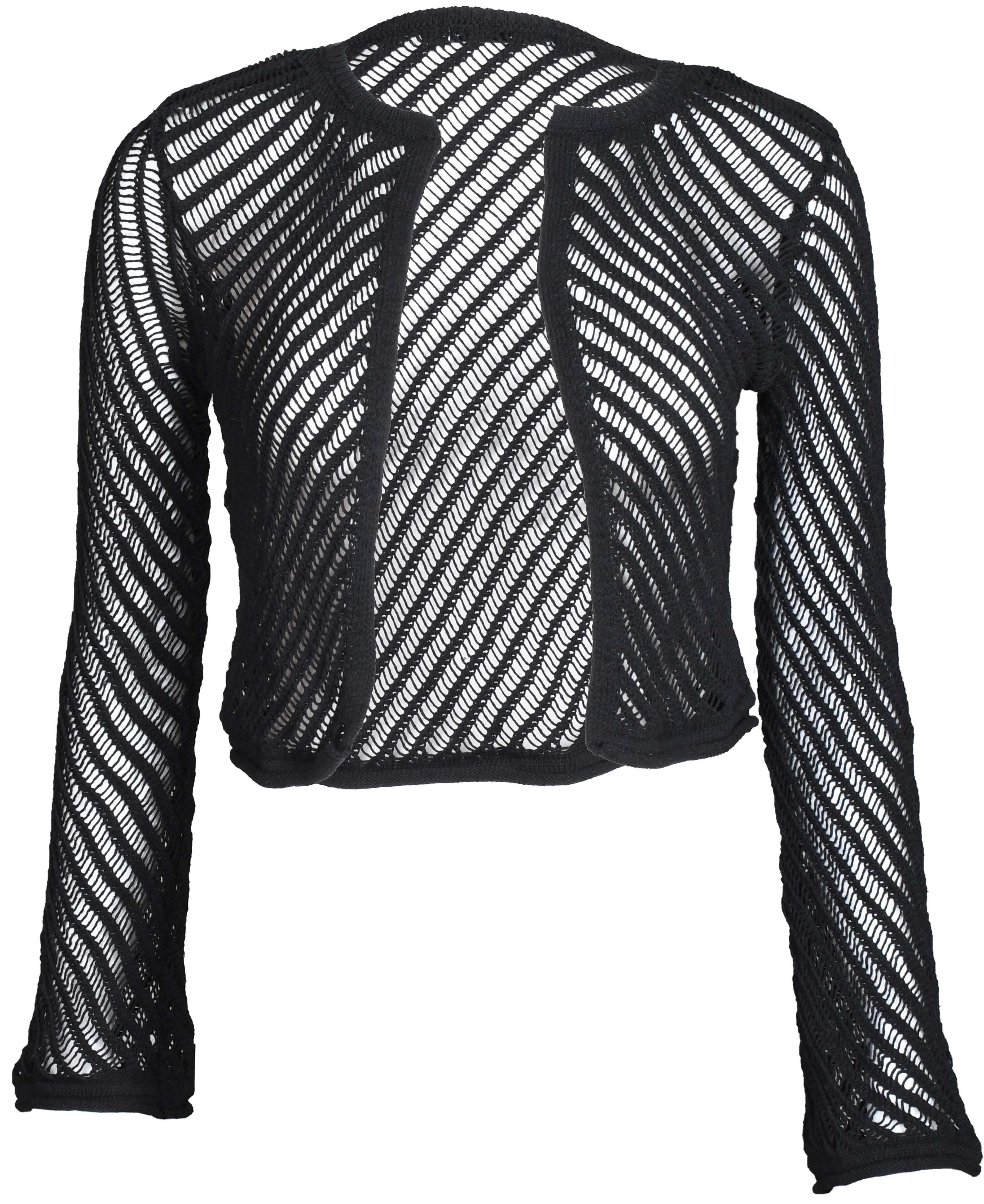RM-026 Woman Black Mesh Cardigan 