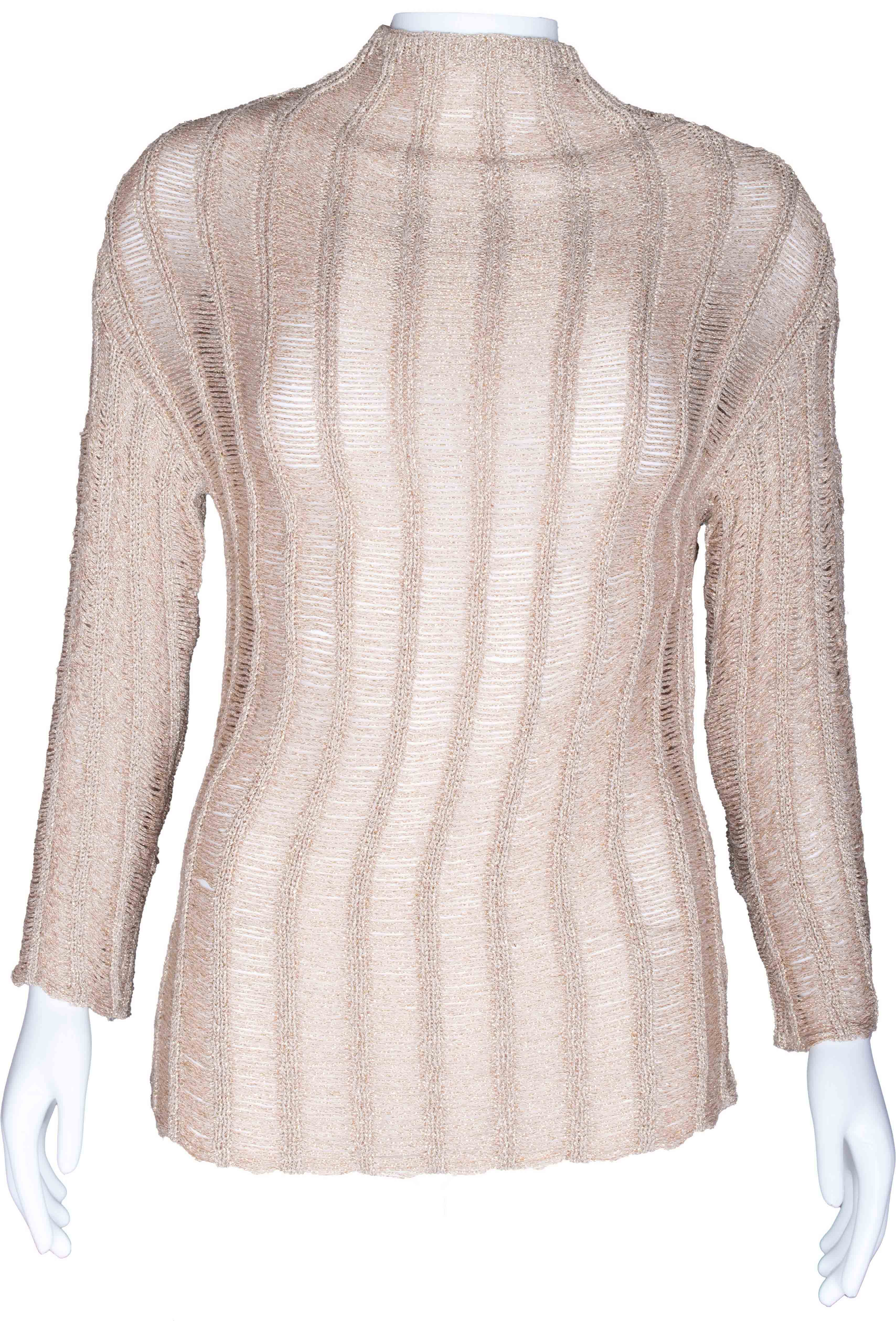 RM-049 Woman Beige Mesh Blouse