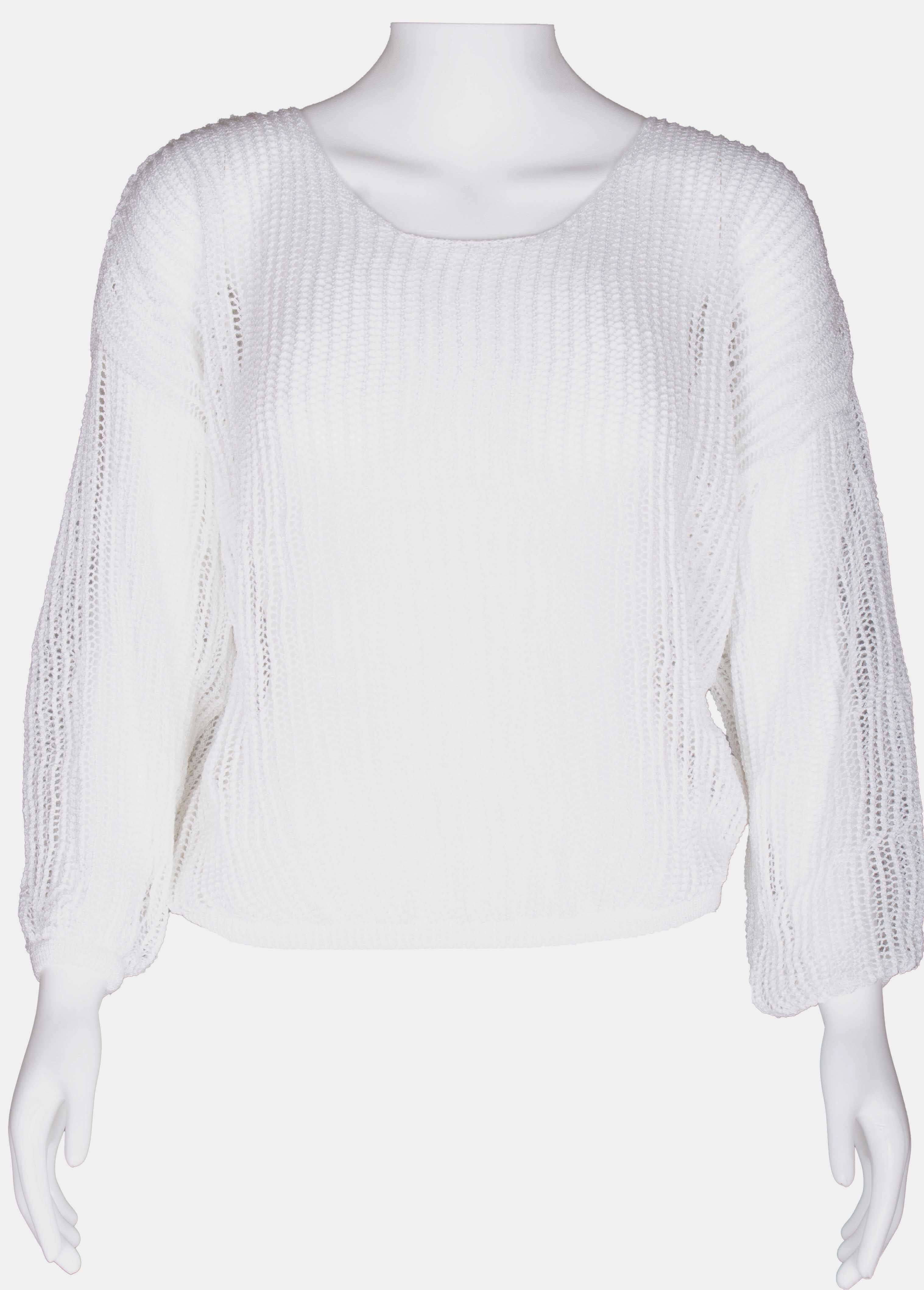 RM-055 Woman White Mesh Sweater