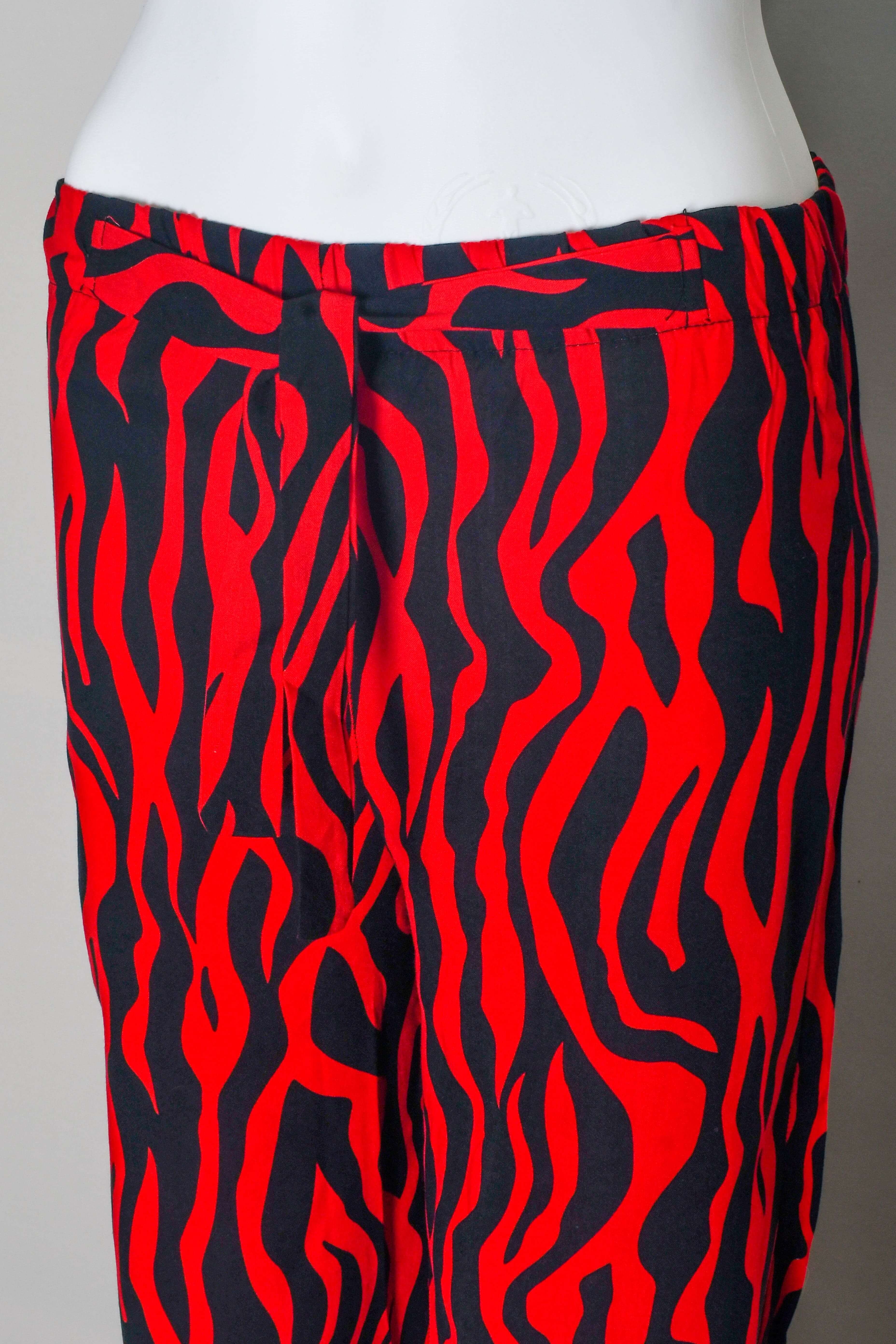 RM-018 Woman Red & Black Patterned Cotton Pants
