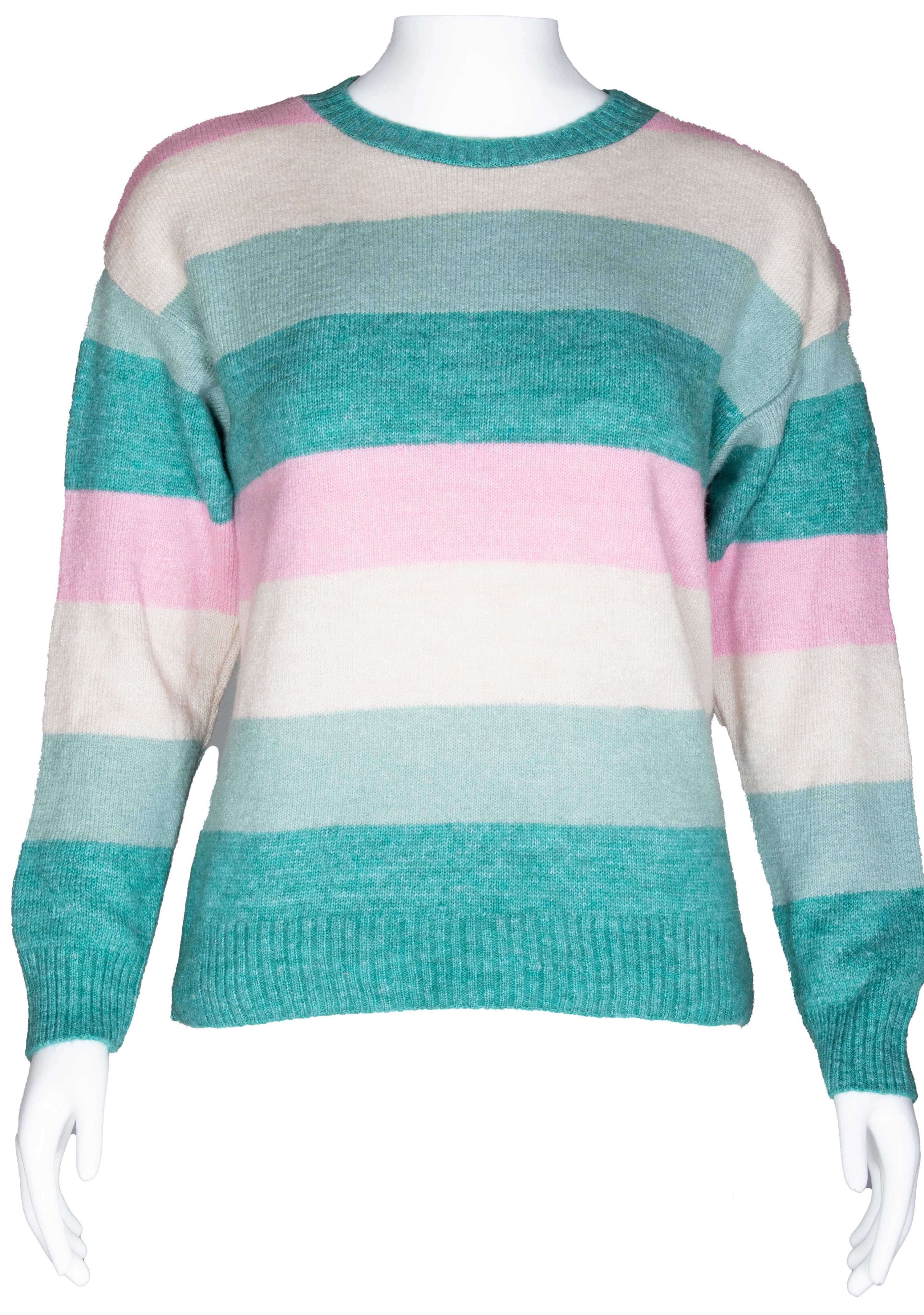 RM-063 Woman Multi Colores Sweater with Stripe Details