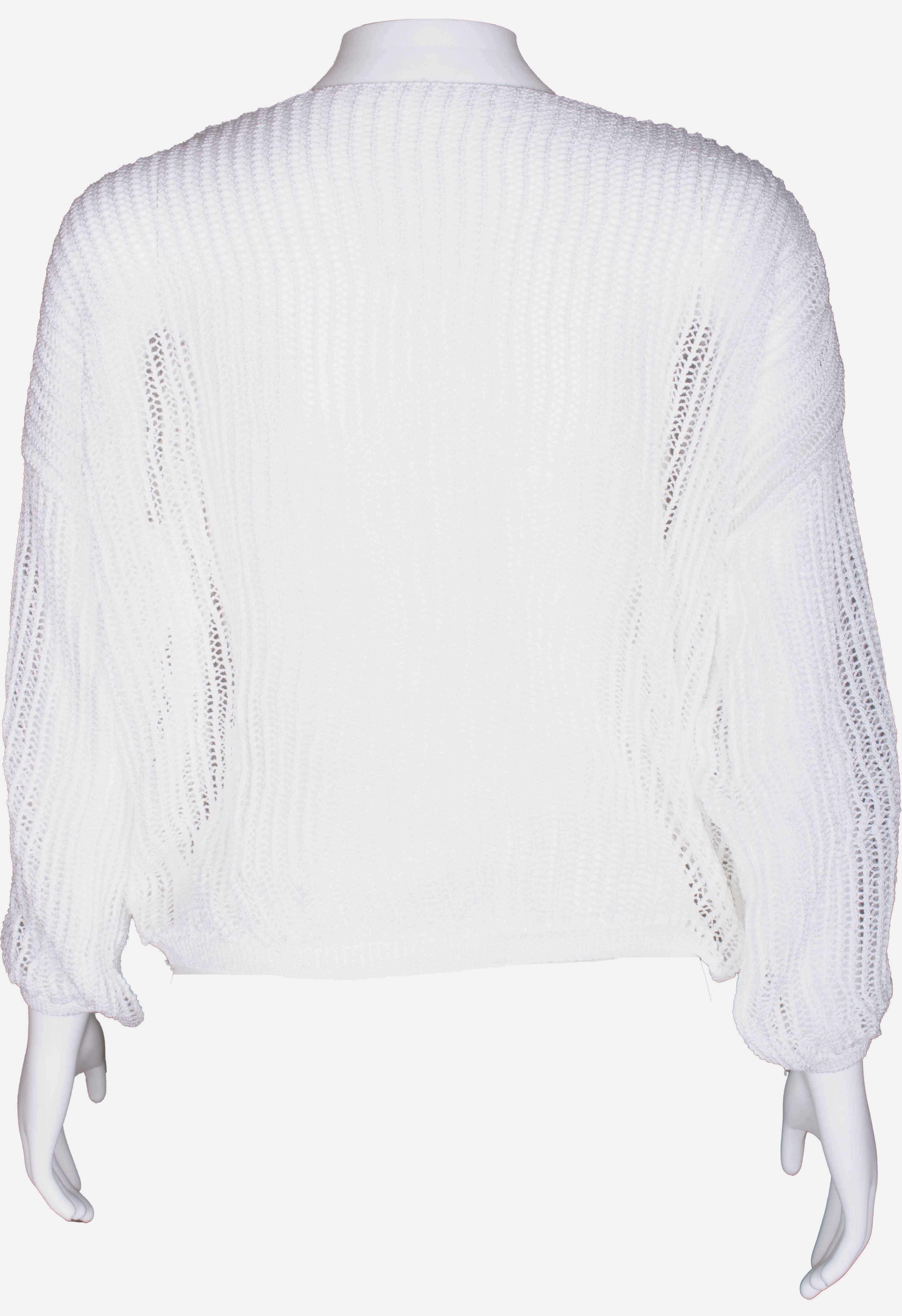 RM-055 Woman White Mesh Sweater
