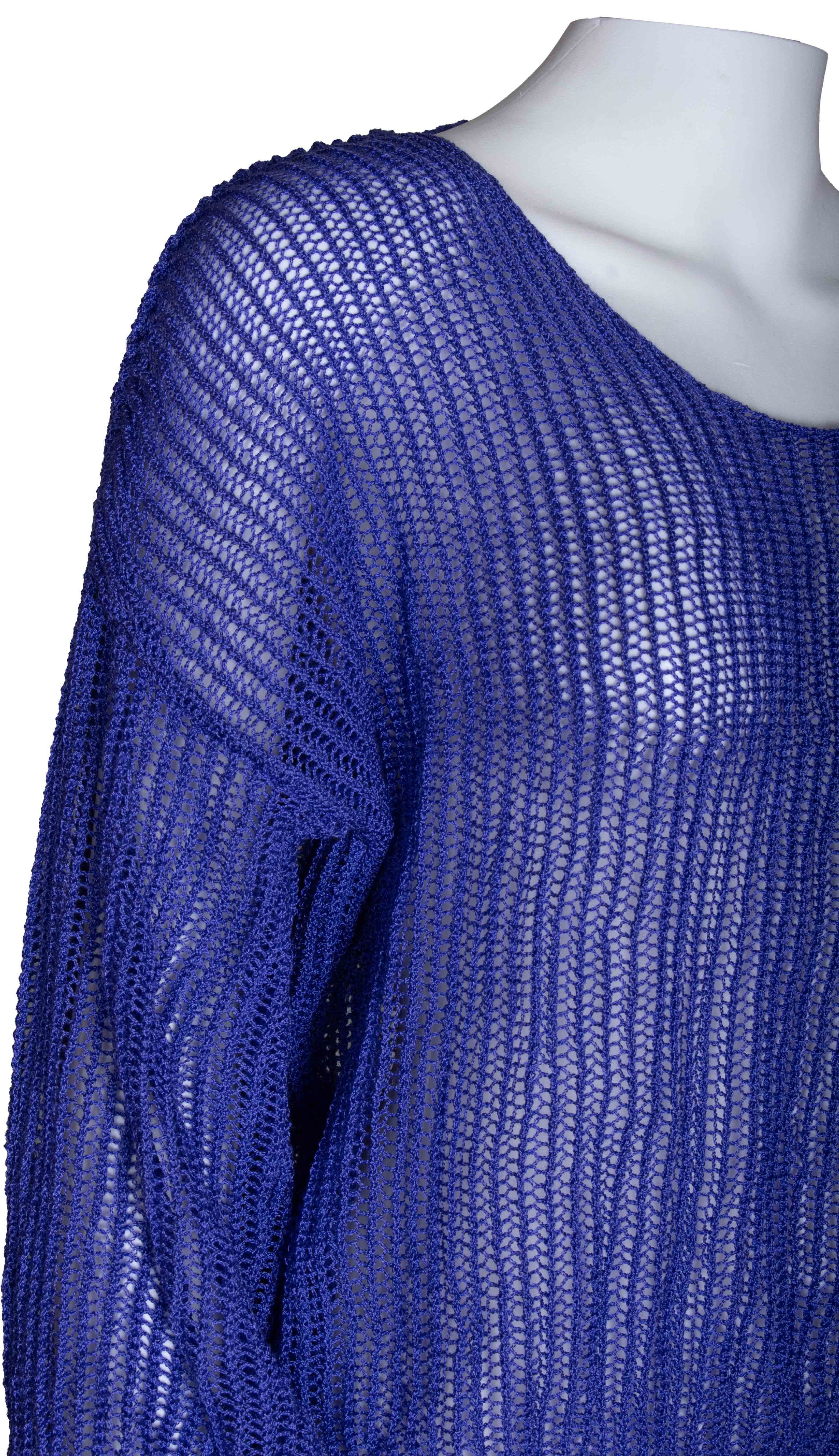 RM-045 Woman Blue Mesh Sweater