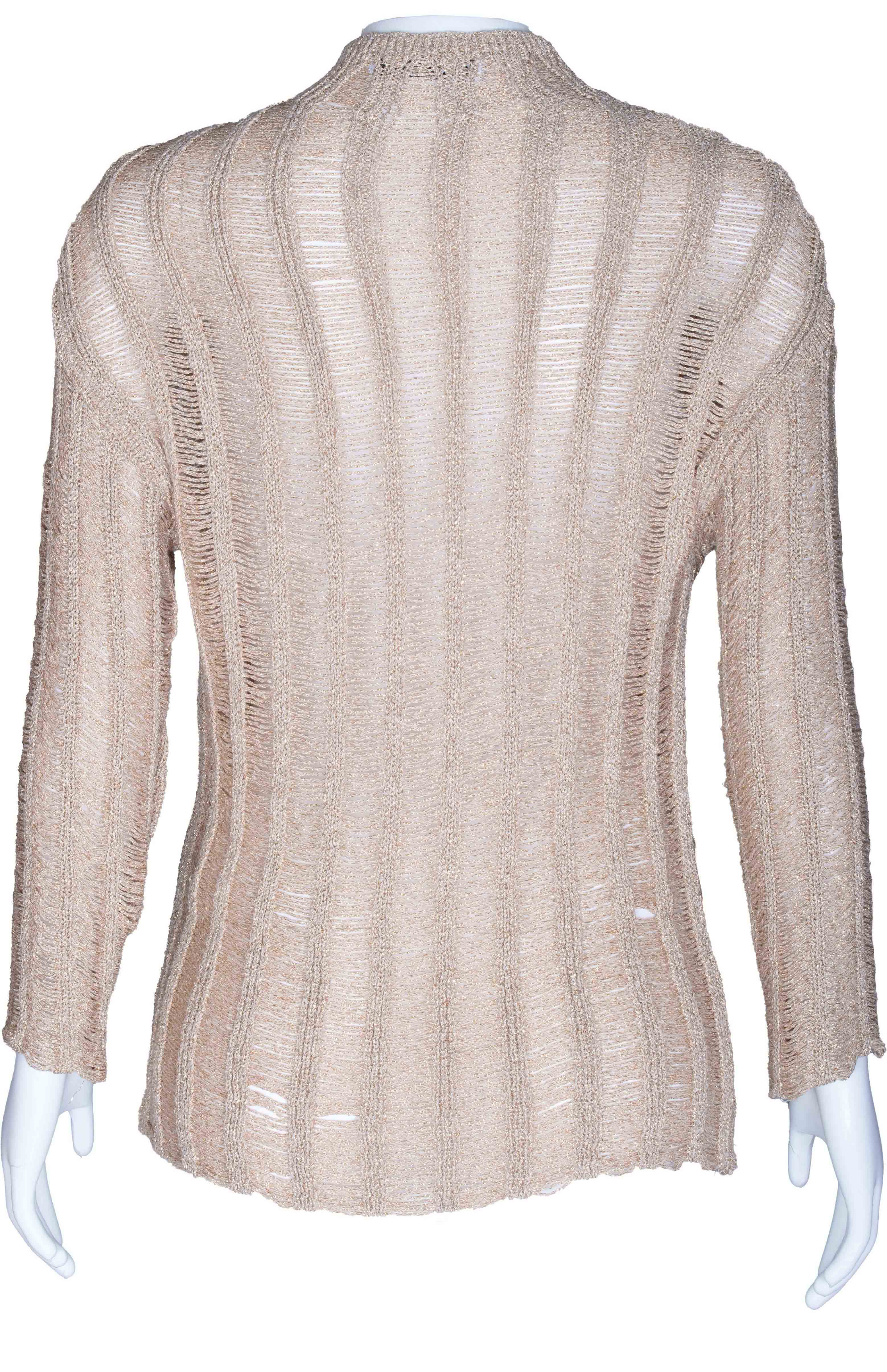 RM-049 Woman Beige Mesh Blouse