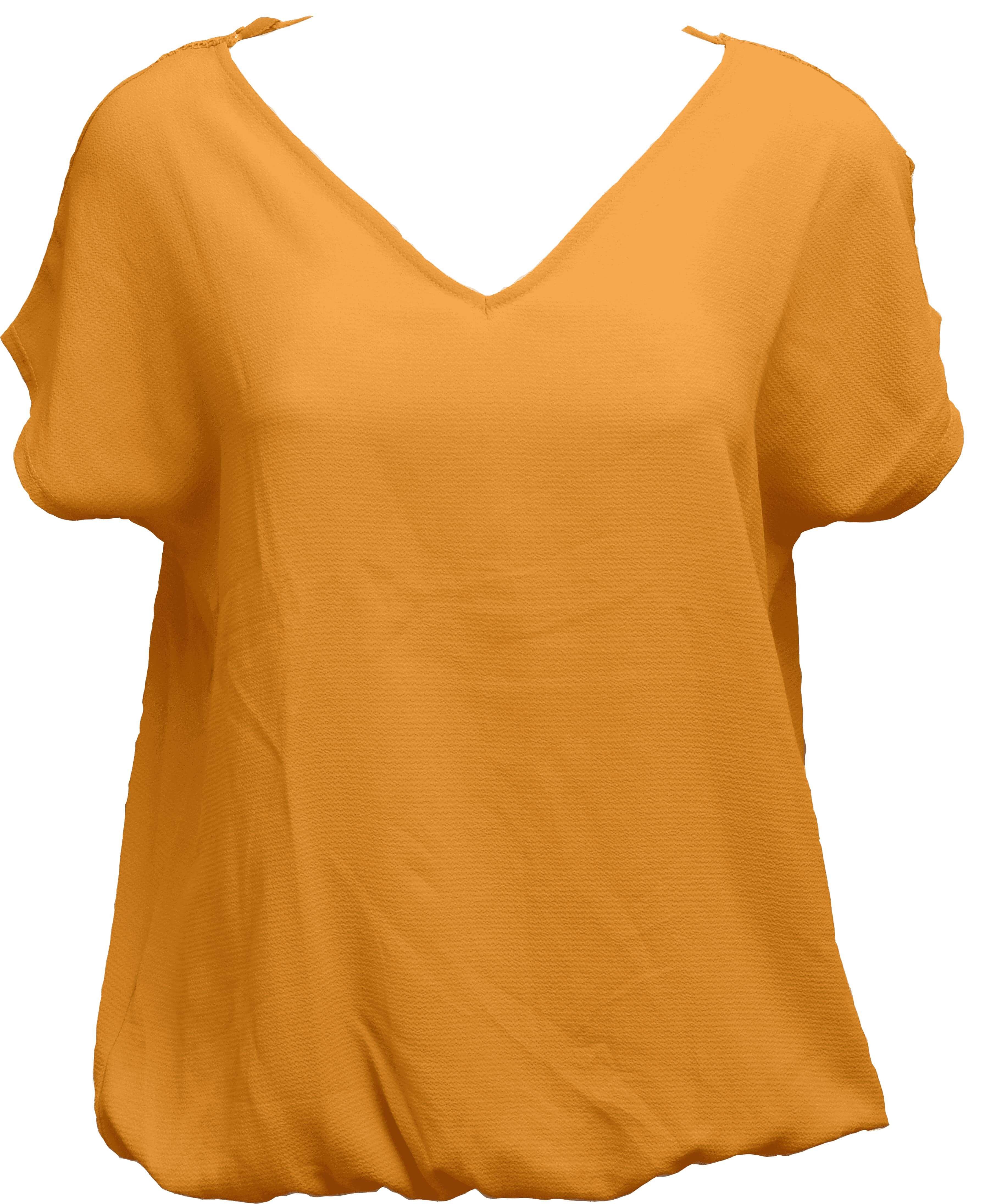 ER-006 Woman Orange Wide Fit Blouse with Back Rope Detail