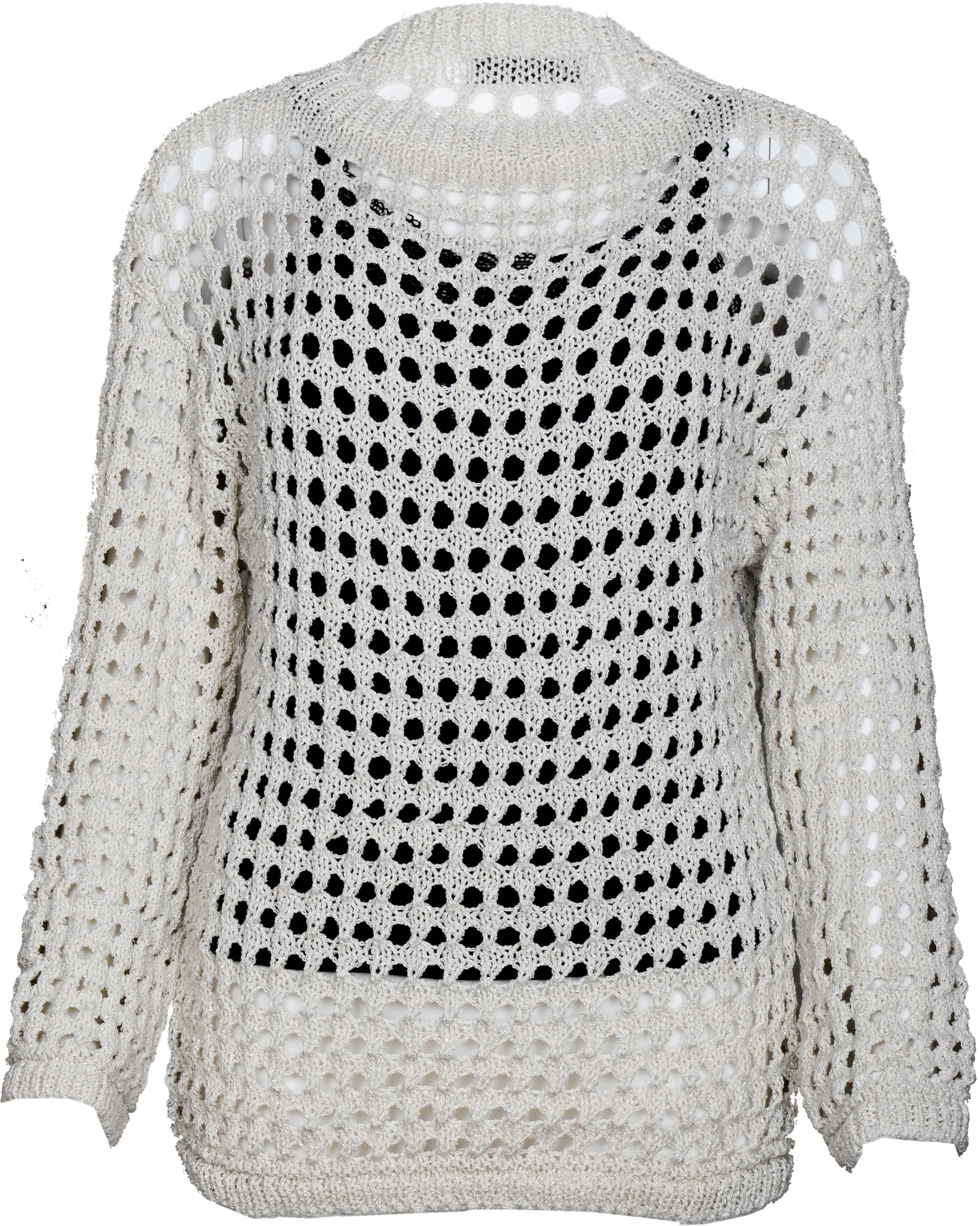 RM-024 Woman Cream Oversize Knit Blouse