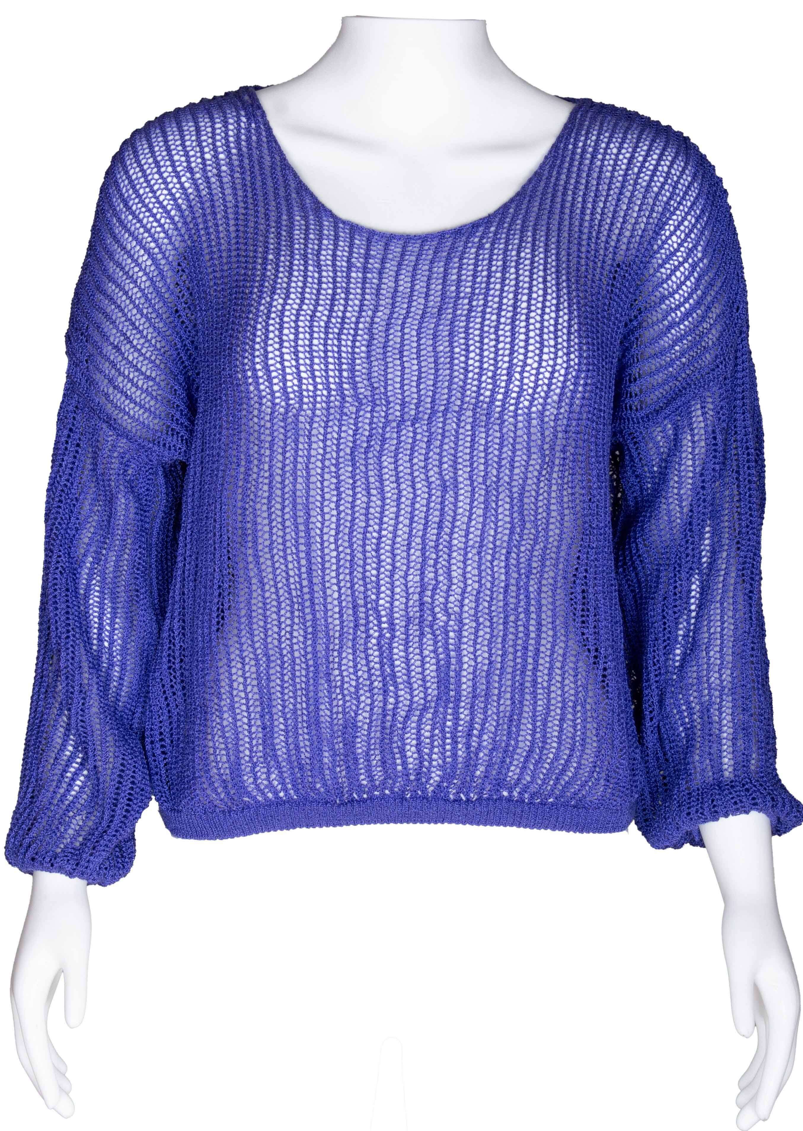 RM-045 Woman Blue Mesh Sweater