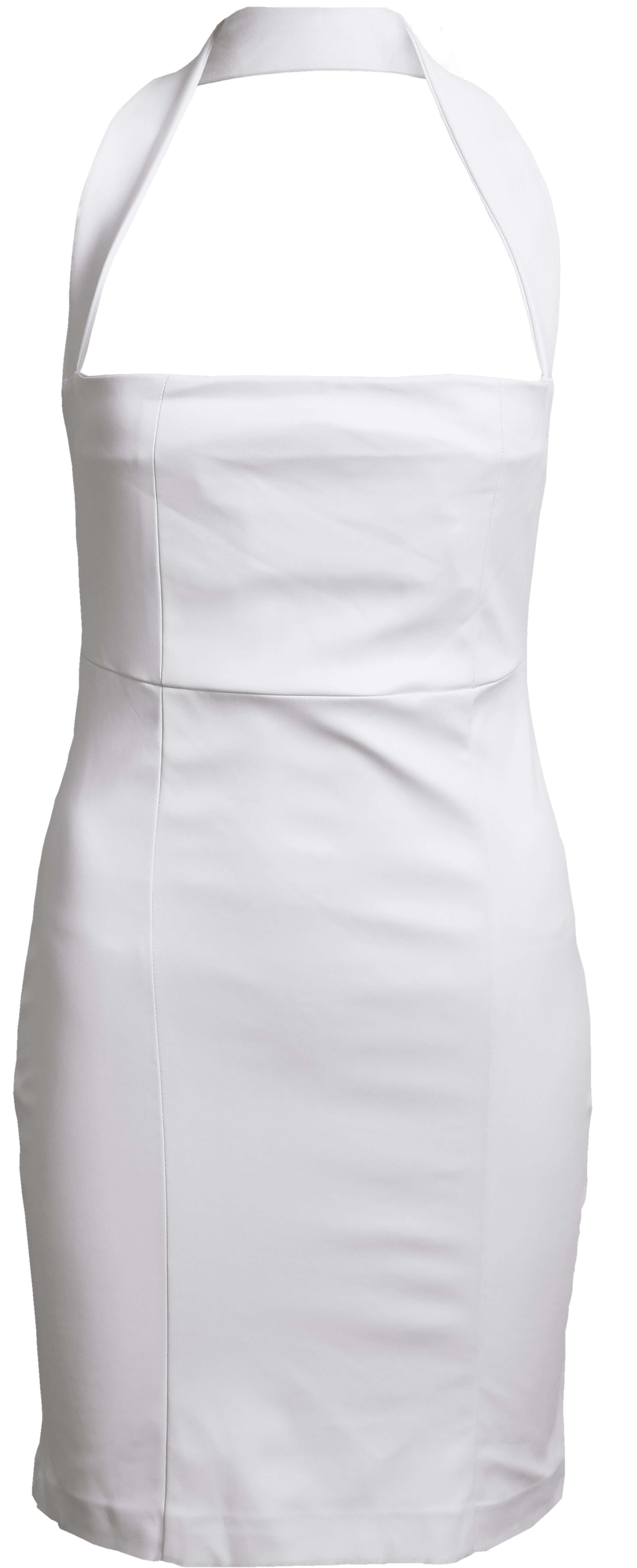RM-002 Woman Cream Vegan Leather Mini Dress 