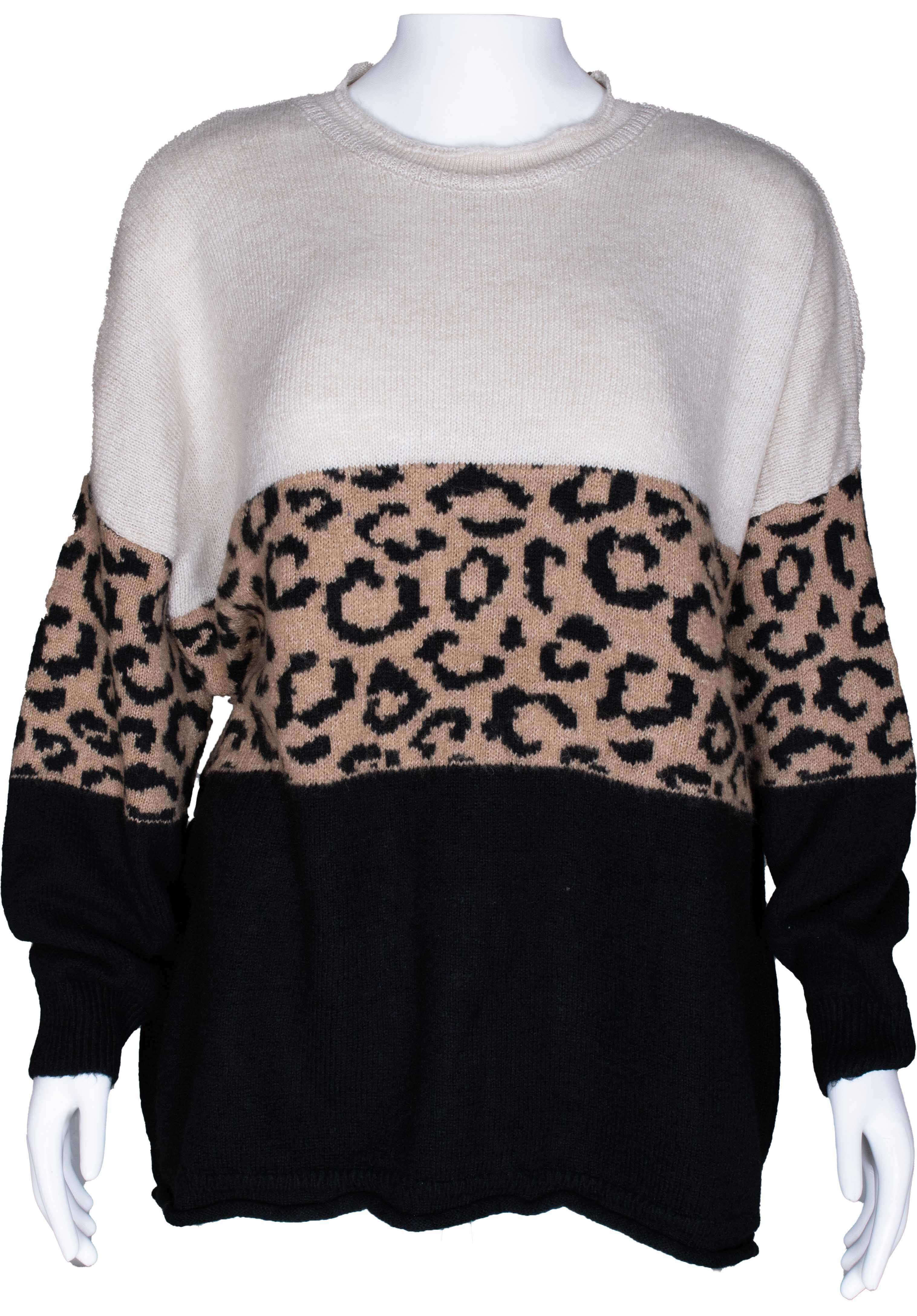 rm-051 Woman Leopard Pattern Sweater