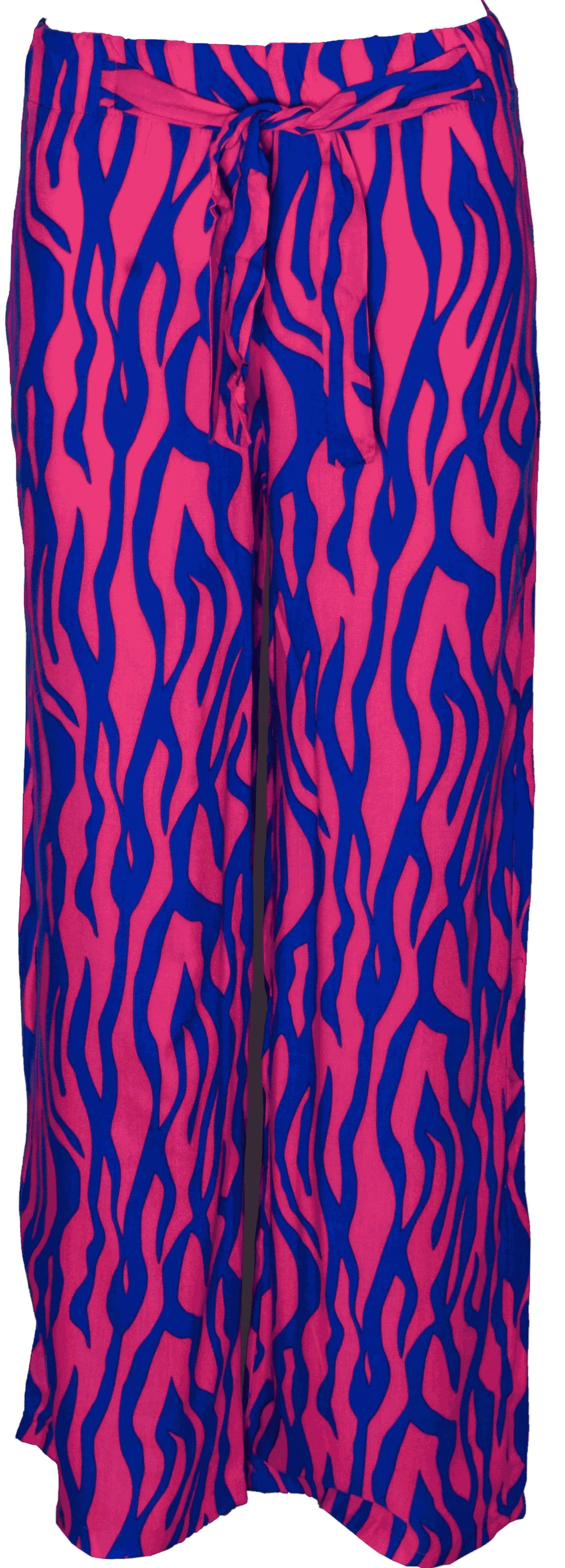 RM-016 Woman Pink&Blue Patterned Cotton Pants