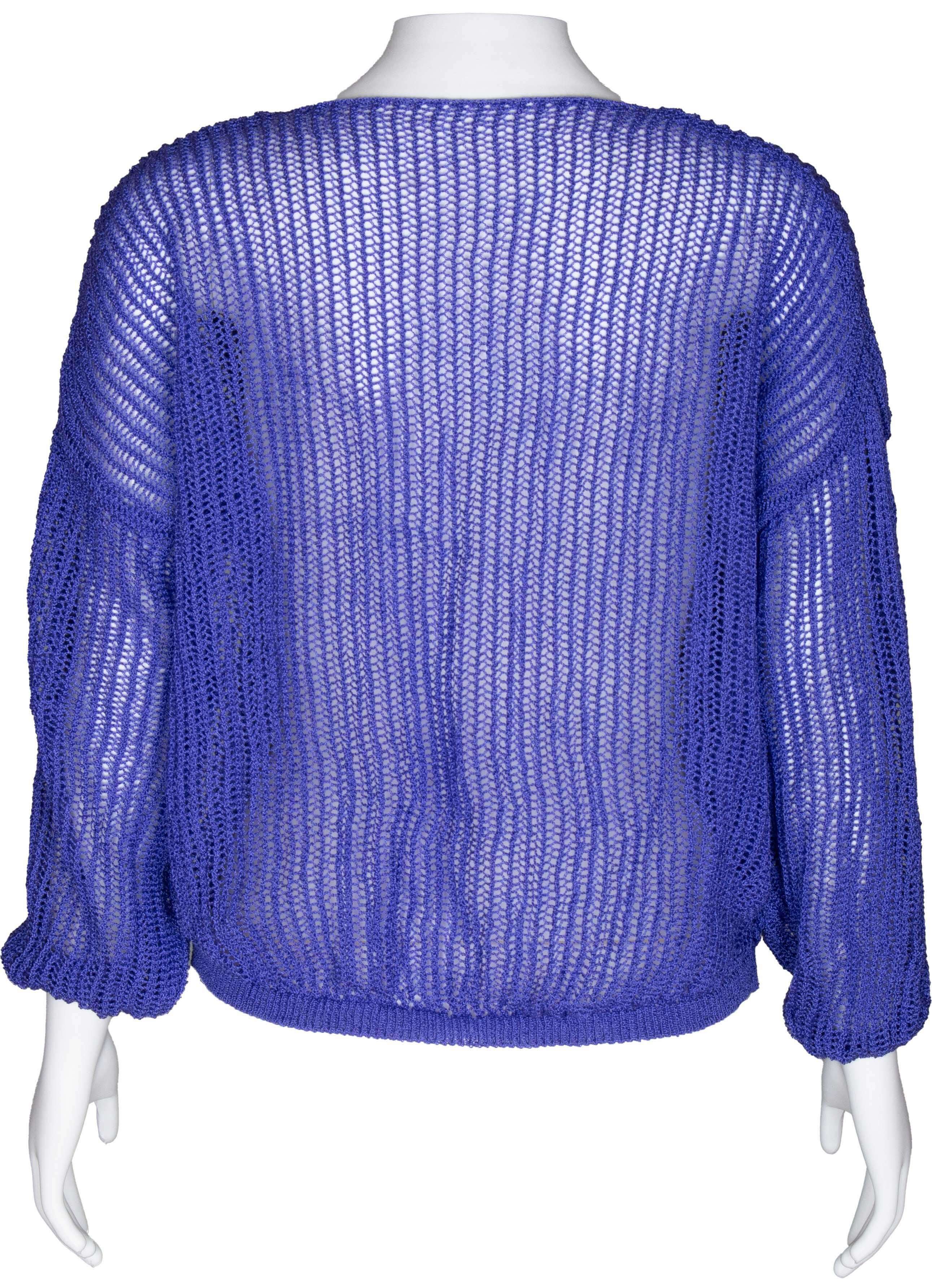 RM-045 Woman Blue Mesh Sweater