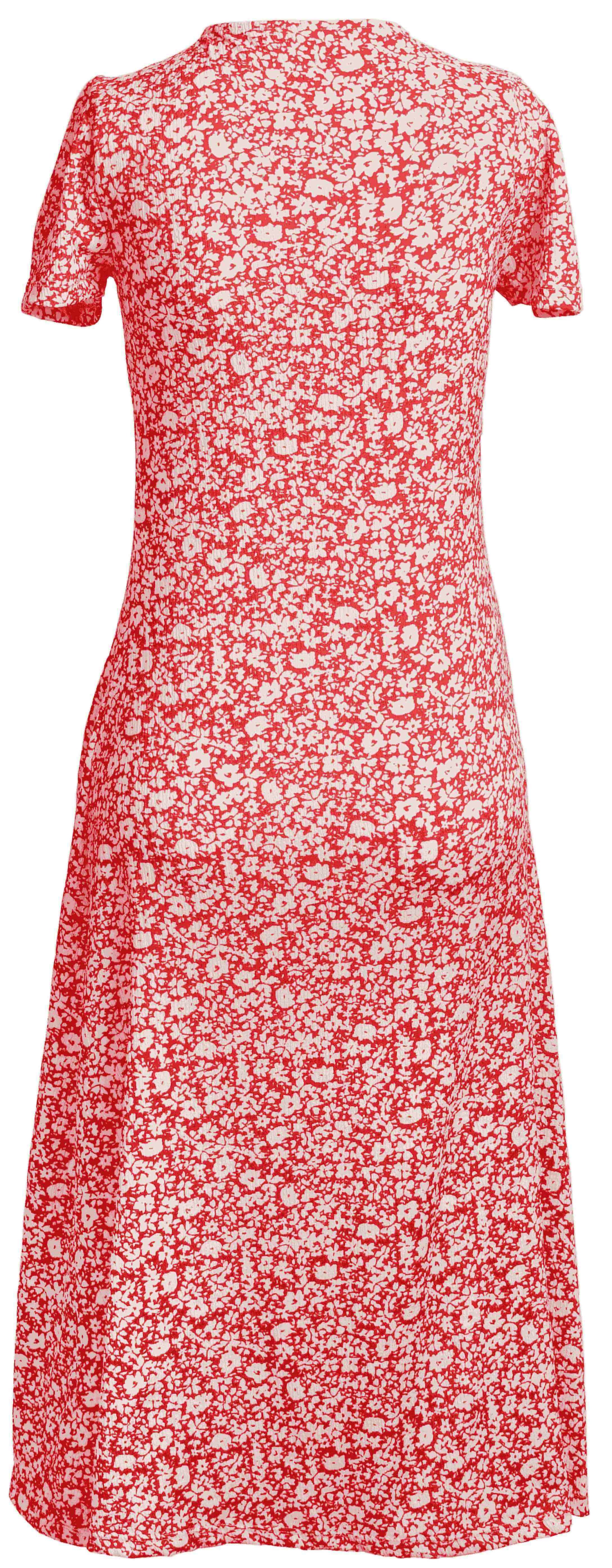 RM-006 Woman Red Dress with Flower Pattern 
