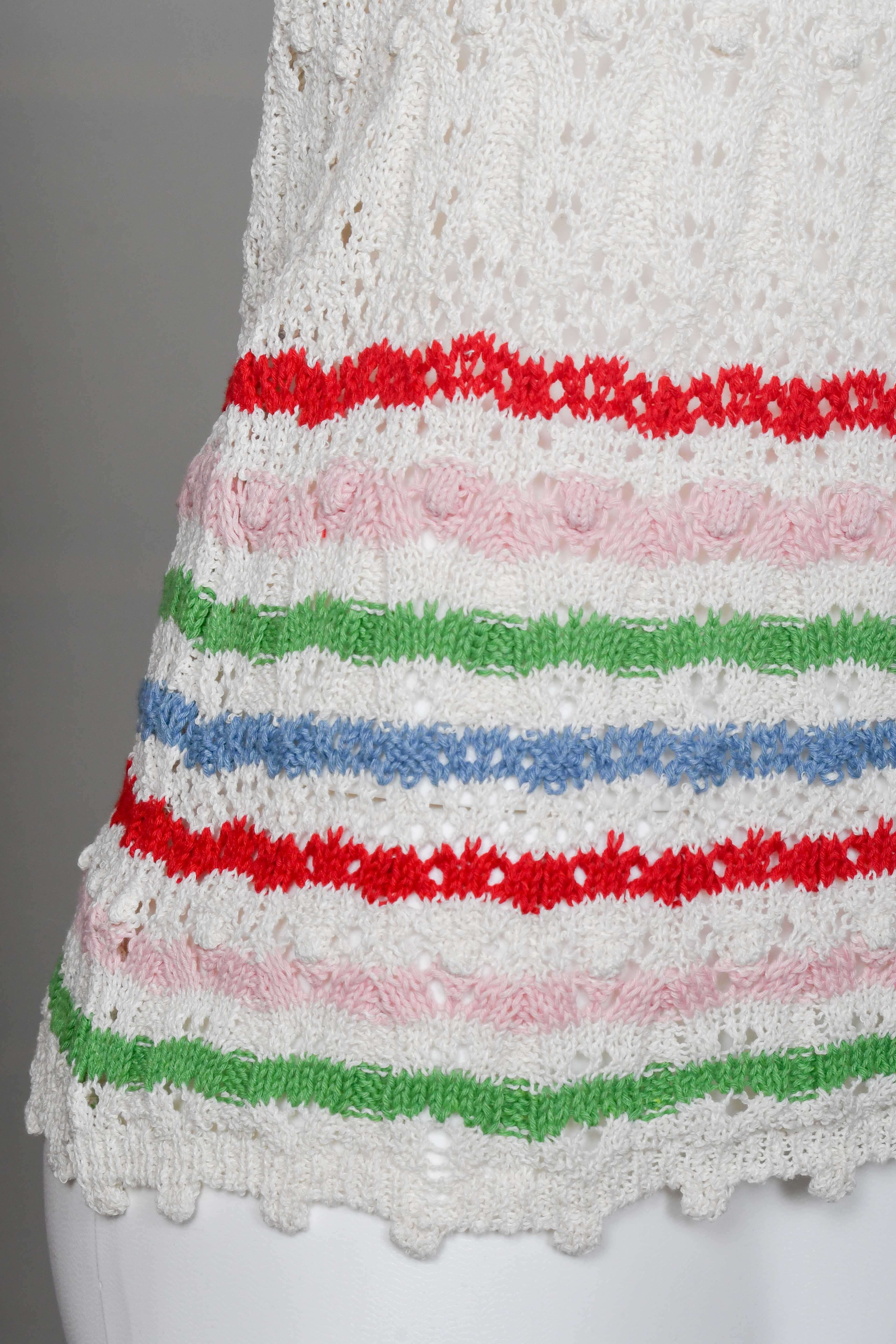 RM-025 Woman Cream Knit Blouse with Colored Lines Details