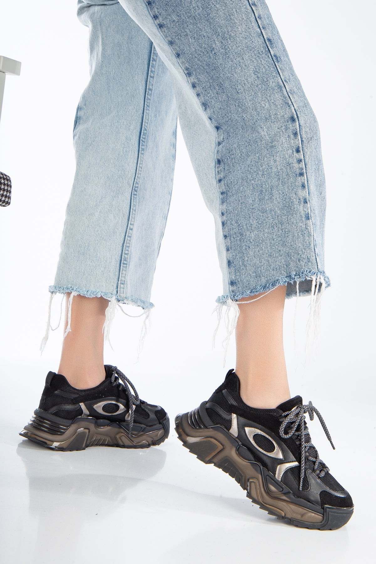 Süet Kadın Sneaker - Siyah