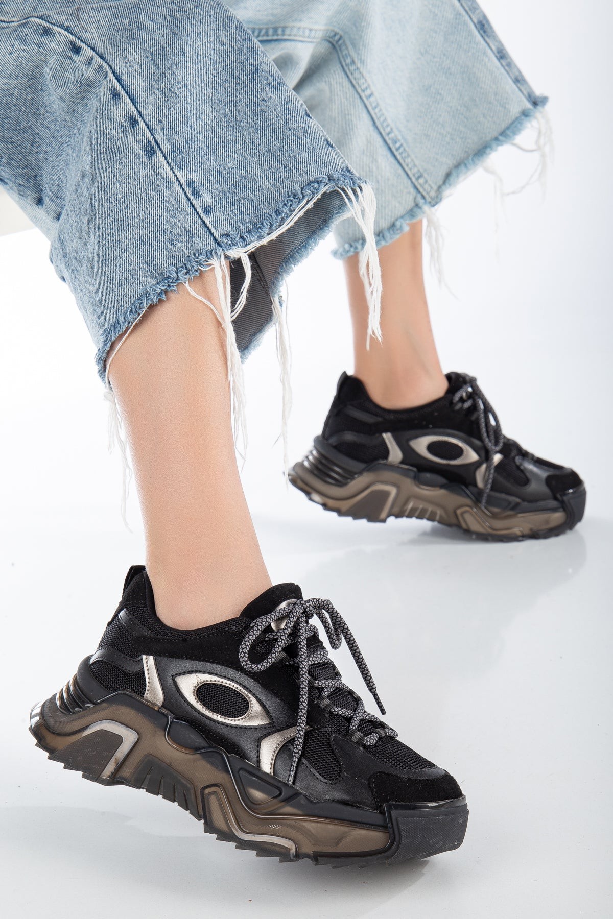 Süet Kadın Sneaker - Siyah