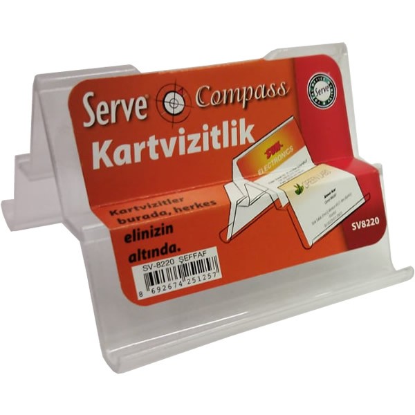 Serve SV-8220-ŞEF Compass Şeffaf Çoklu Kartvizitlik