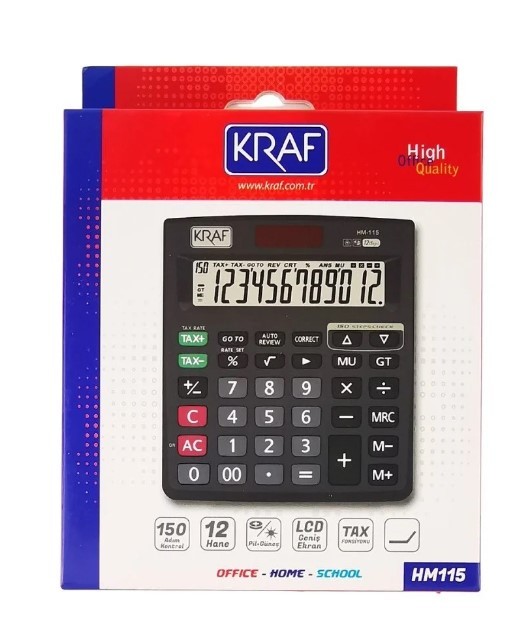 Kraf HM-115 12 Haneli Tax Masaüstü Hesap Makinesi