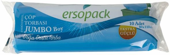 Ersopack 80x110cm 400gr Mavi Jumbo Çöp Torbası