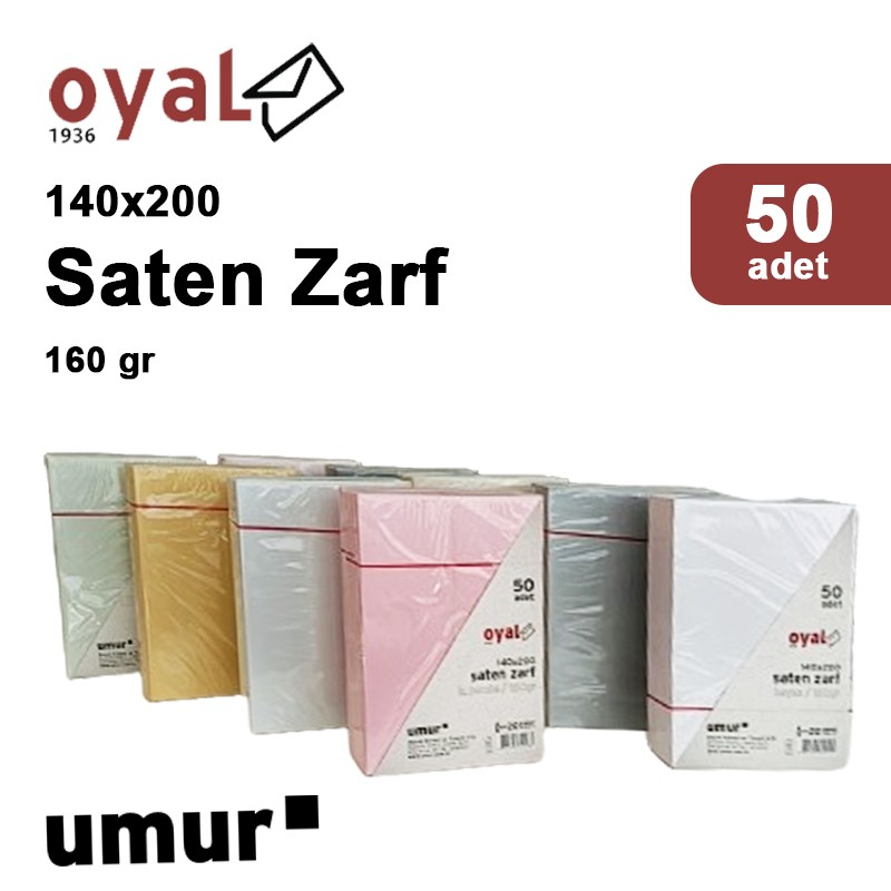 Oyal 14x20 160gr 50li Füme Saten Zarf