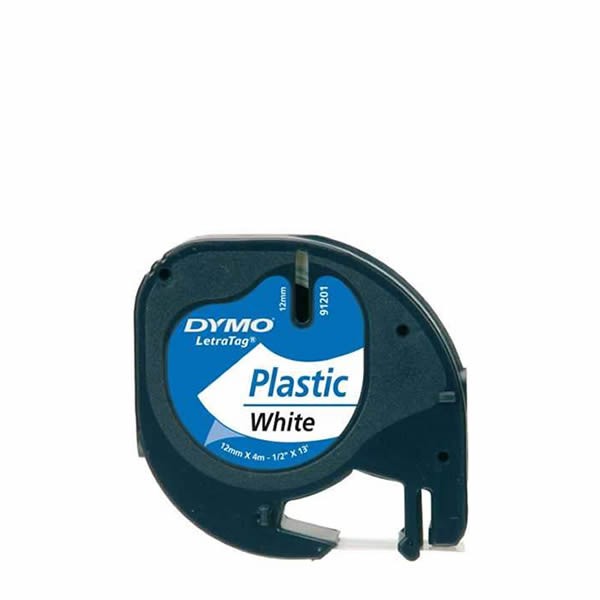 Dymo 12mmX4mt Beyaz LetraTag Plastik Şerit (S0721660 )