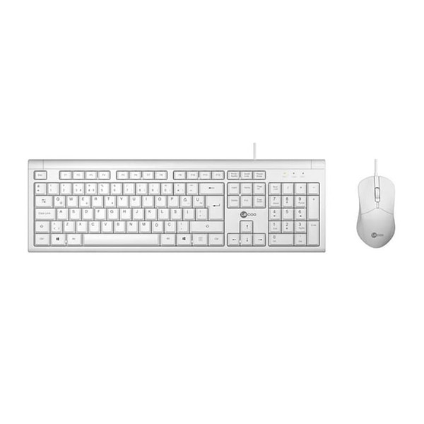 Lenovo Lecoo CM101 Beyaz USB Kablolu Türkçe Q Klavye & Mouse Set