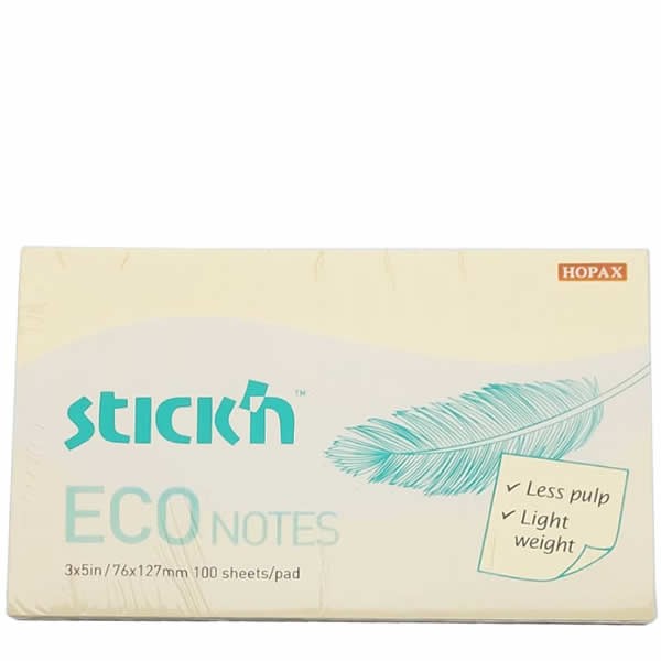 Gıpta Stickn 76x127 100 Yaprak Eco Notes Pastel Sarı Not Kağıdı