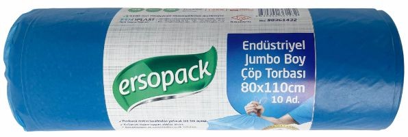 Ersopack 80x110cm 500gr Mavi Jumbo Çöp Torbası