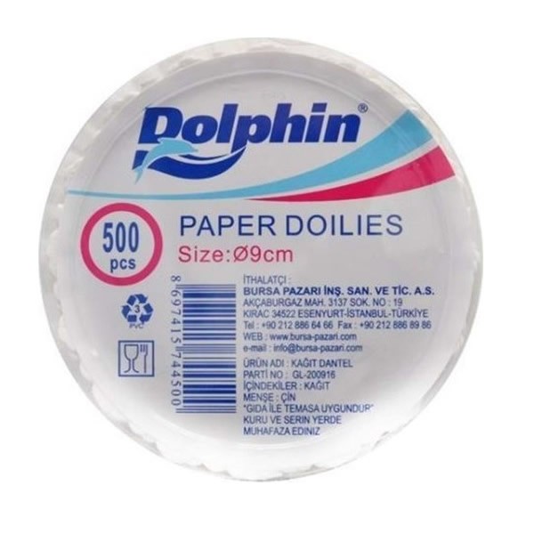 Dolphin 500 lü 9 cm Kağıt Bardak Altı