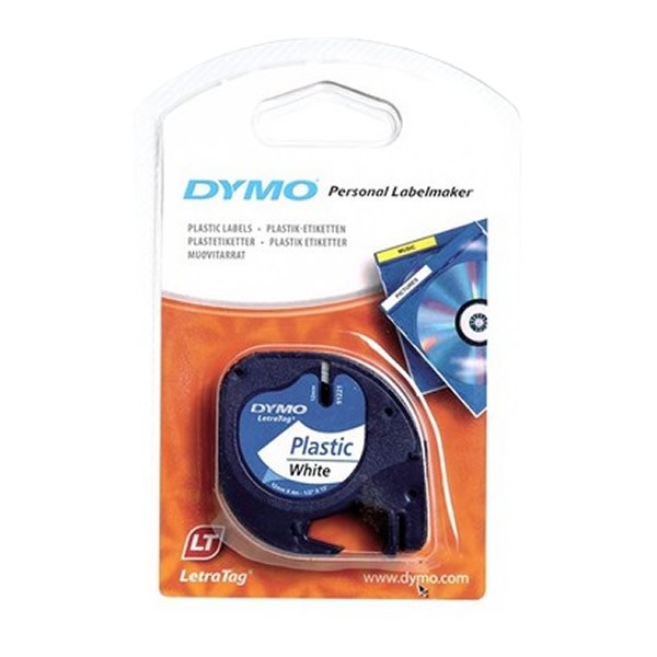 Dymo 12mmX4mt Beyaz LetraTag Plastik Şerit (S0721660 )