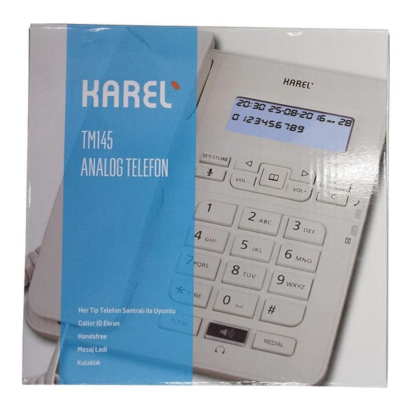 Karel Tm-145 Krem Kulaklıklı Ekranlı Masaüstü Telefon