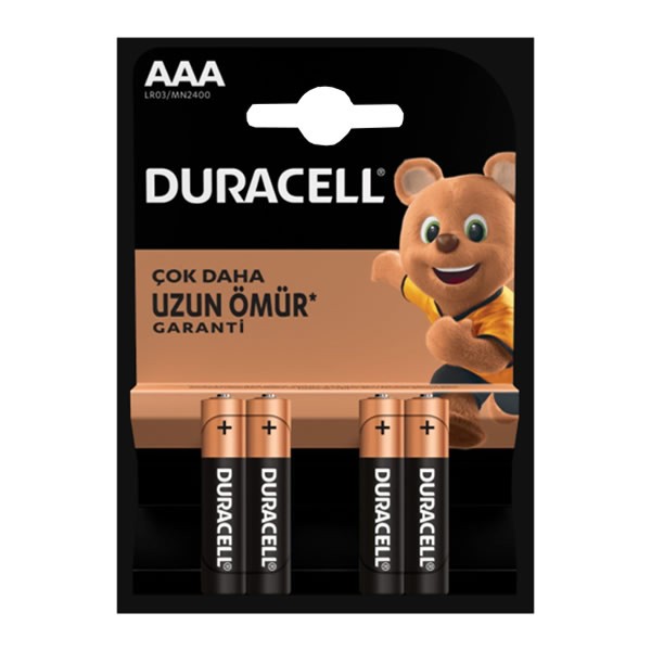 Duracell AAA 4 lü İnce Kalem Pil